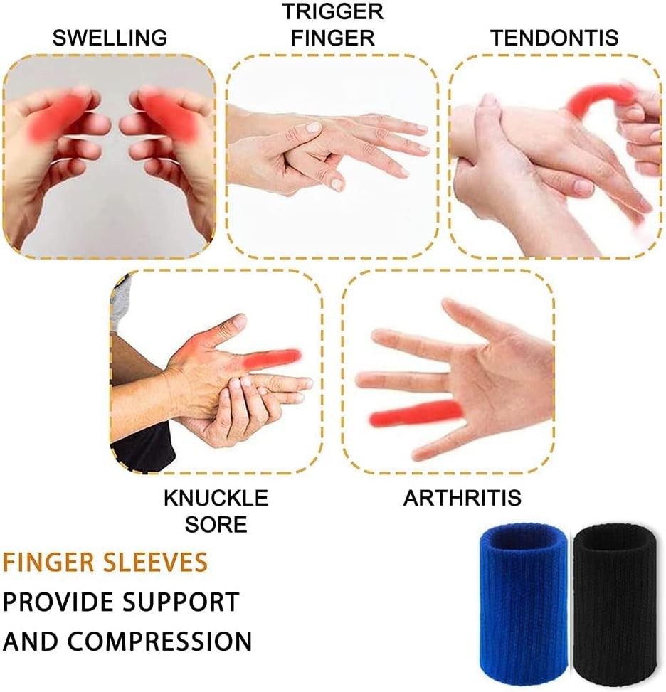 20×Compression Finger Sleeves Splint Brace Finger Support Pain Arthritis Trigger
