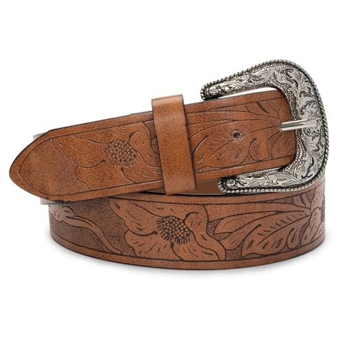 INOGIH Adjustable-Vintage-Western-Cowboy-Belt Women Men One Size Coffee-style 2