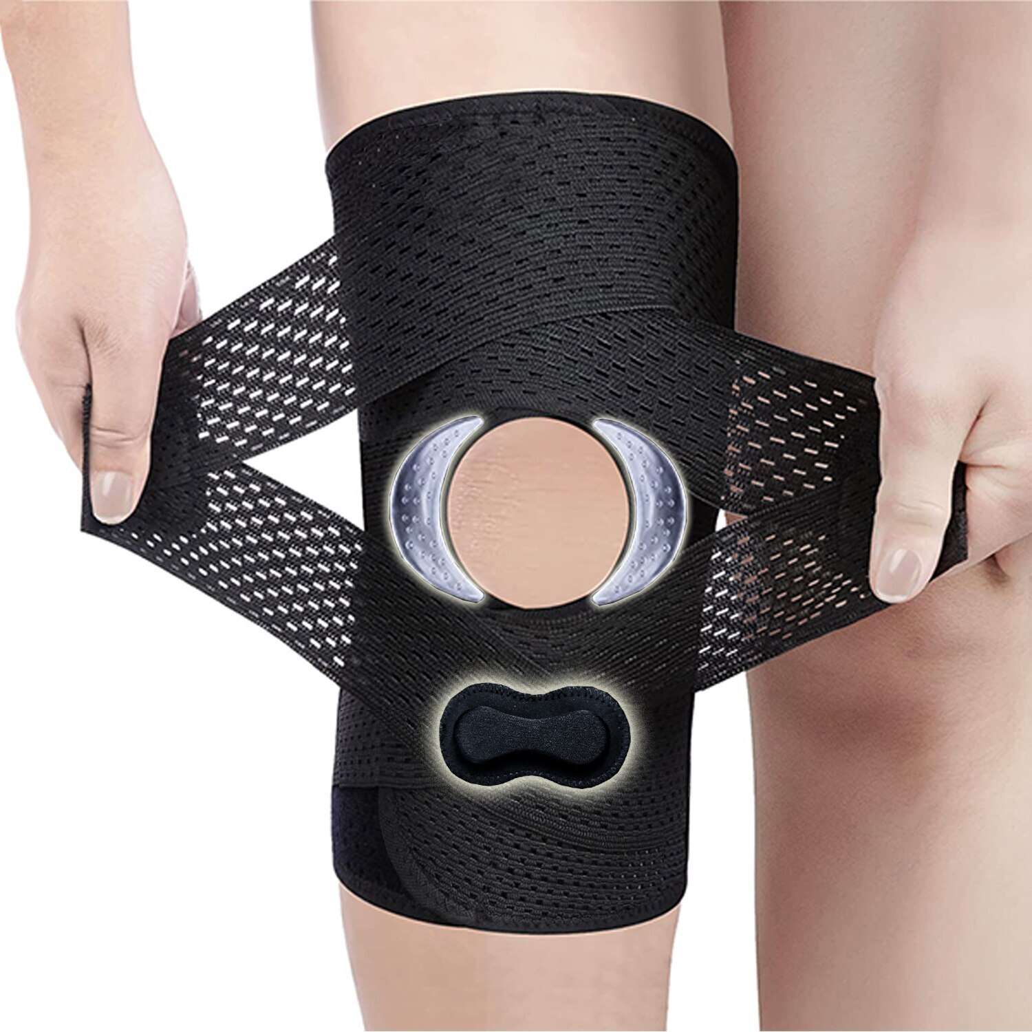 Knee Sleeve Compression Brace Support For Sport Bone Joint Pain Arthritis Relief