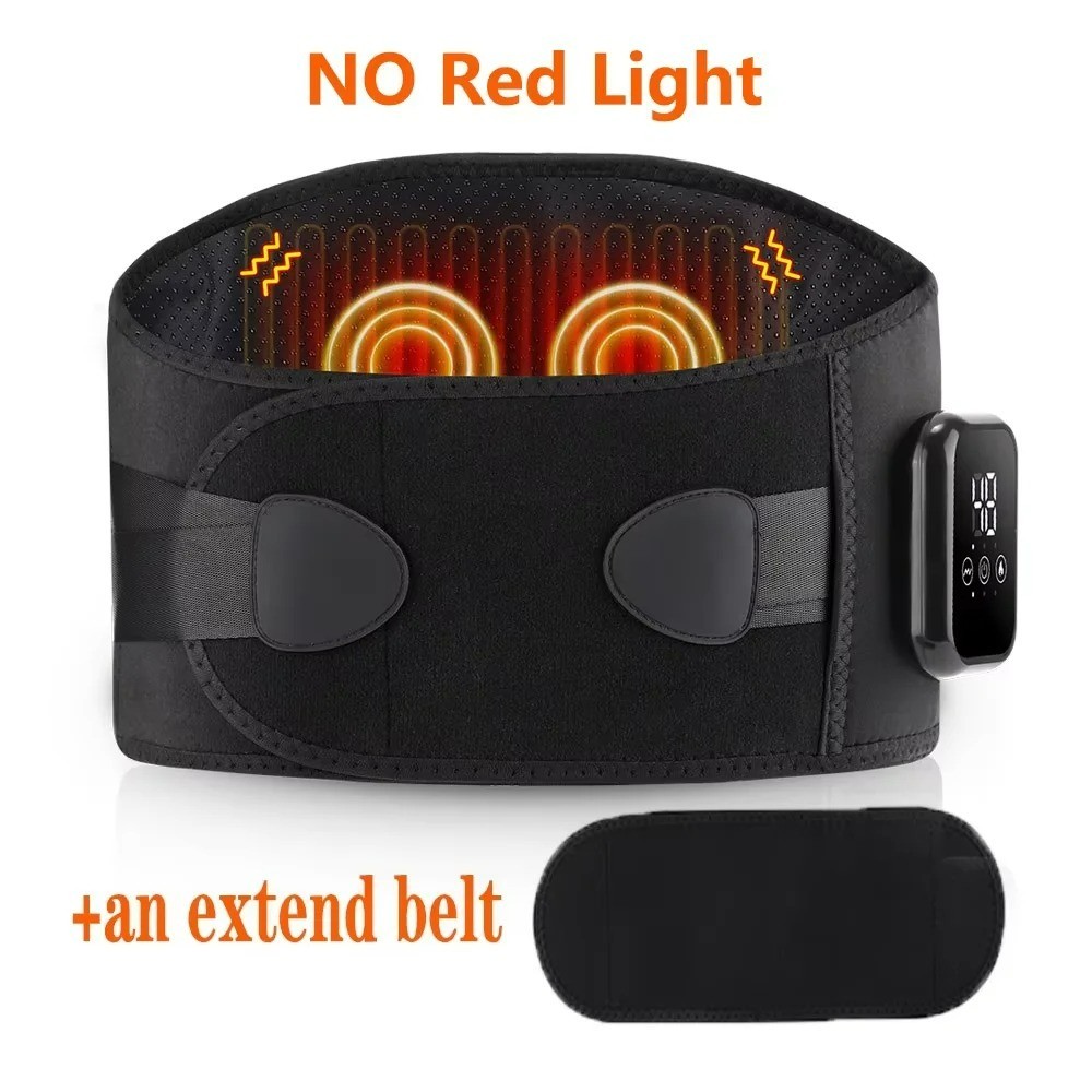 Cordless Waist Belt Massager Heating Vibration Back Support USB Rechargeable