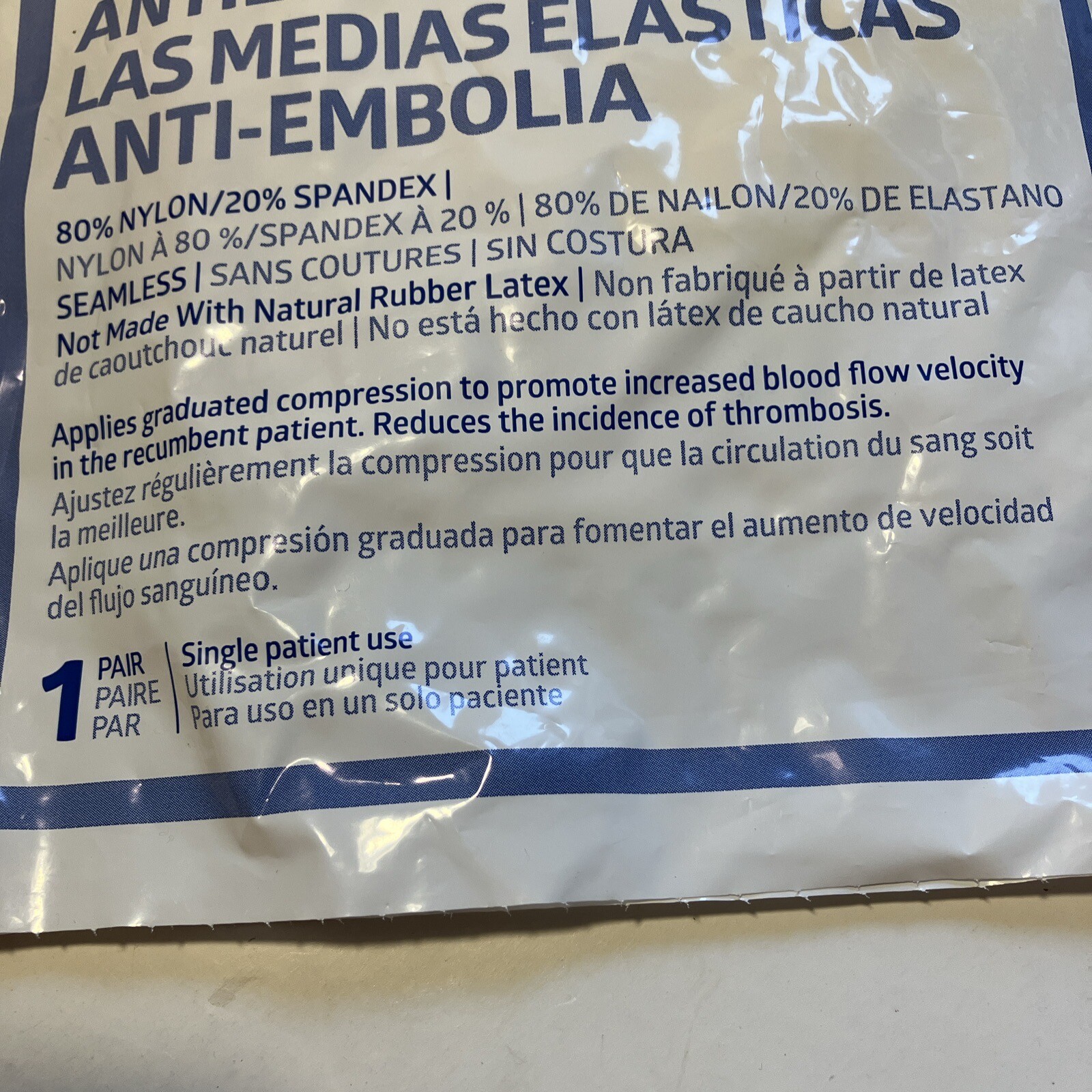 NEW Anti-Ebollism Elastic Stocking Medline Knee hi Small 10″-13″ Calf White
