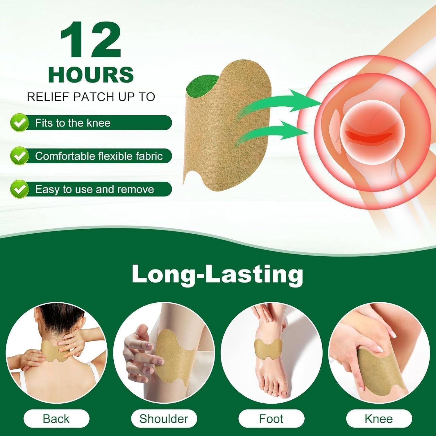 Herbal Pain Relief Patches – 20 Knee Pain Patches (Specially Designed for Knee