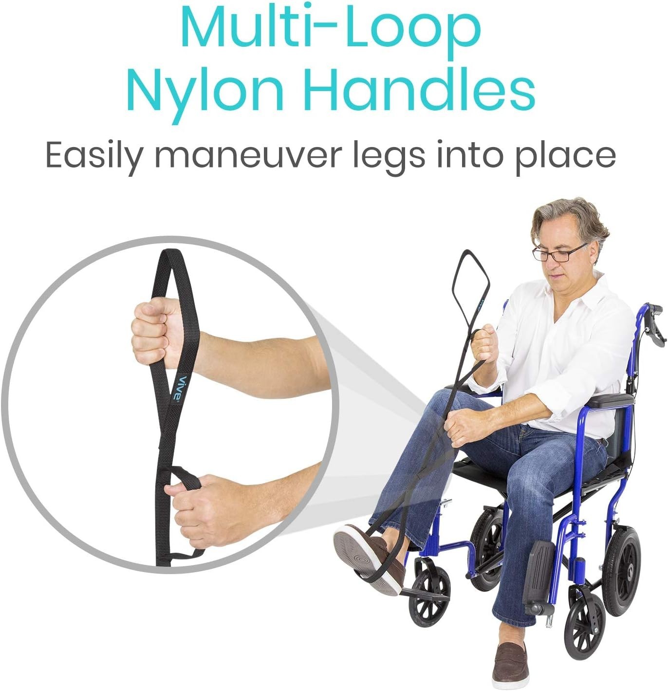 Multi-Loop Leg Lifter Strap 41 Inches Rigid Getting in & Out of Bed Couch Car &