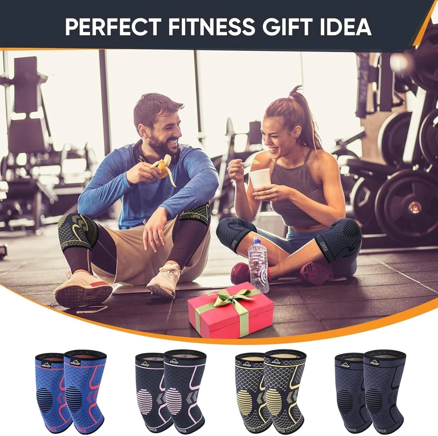 2 PCS Compression Knee Brace for Men, Women, Copper Compress Sleeve Top Quality