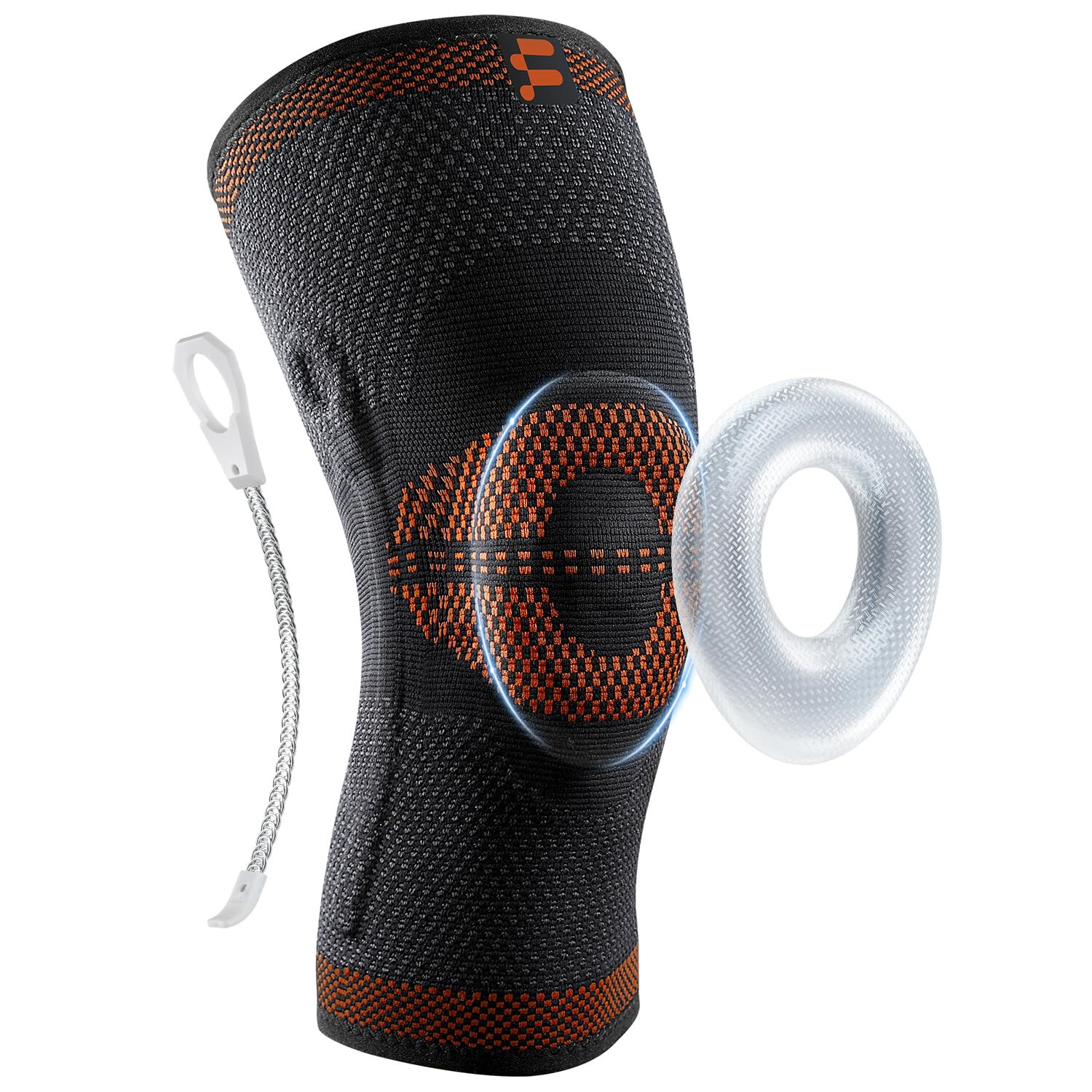 Fitomo Compression Knee Brace for Women Men Made with Coffee Grounds Sleeve (L)