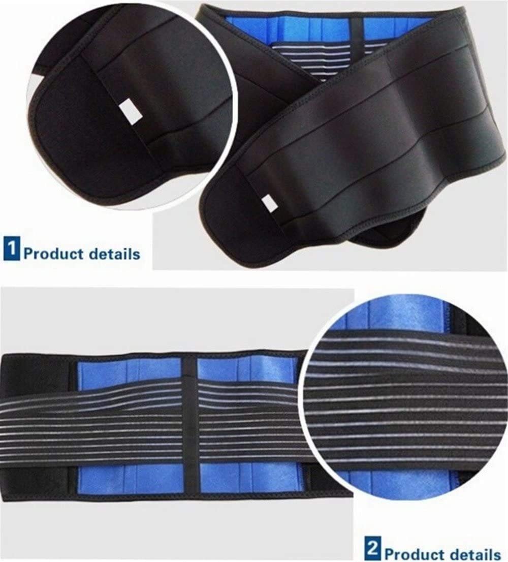 WONFAST Lumbar Back Support Brace Waist Trainer Belt 6X-Large 58-62 Black/Blue