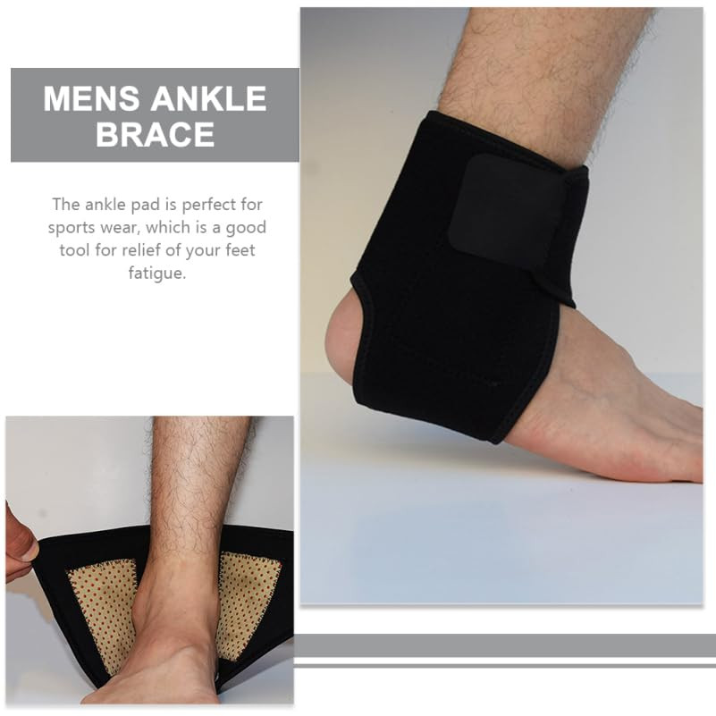 2Pcs Adjustable Ankle Wrap Protector Self Heating Magnetic Ankle Brace for Sprai