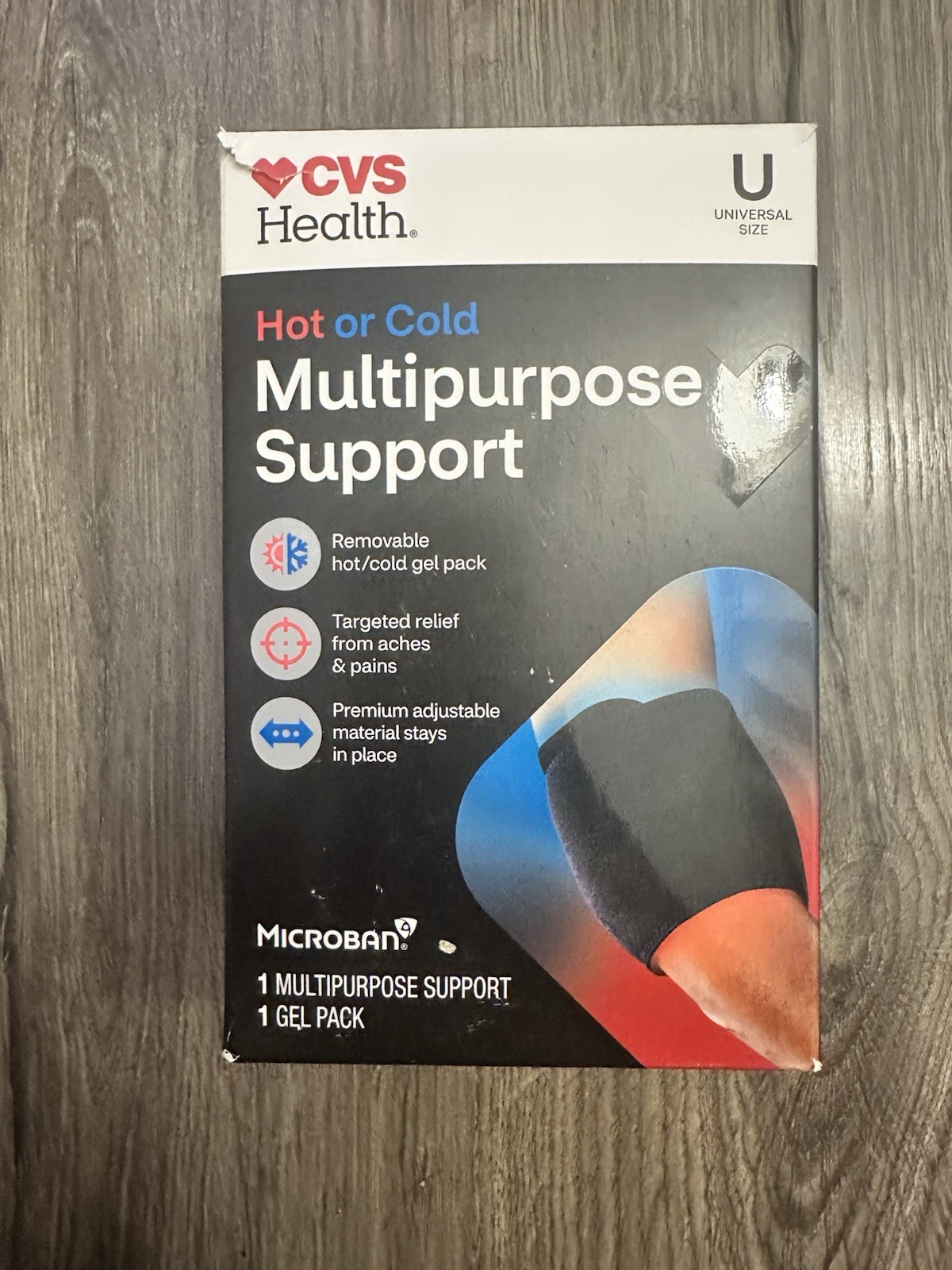Hot Or Cold Knee Support MicroBan and Gel Pack Unverisal Fit