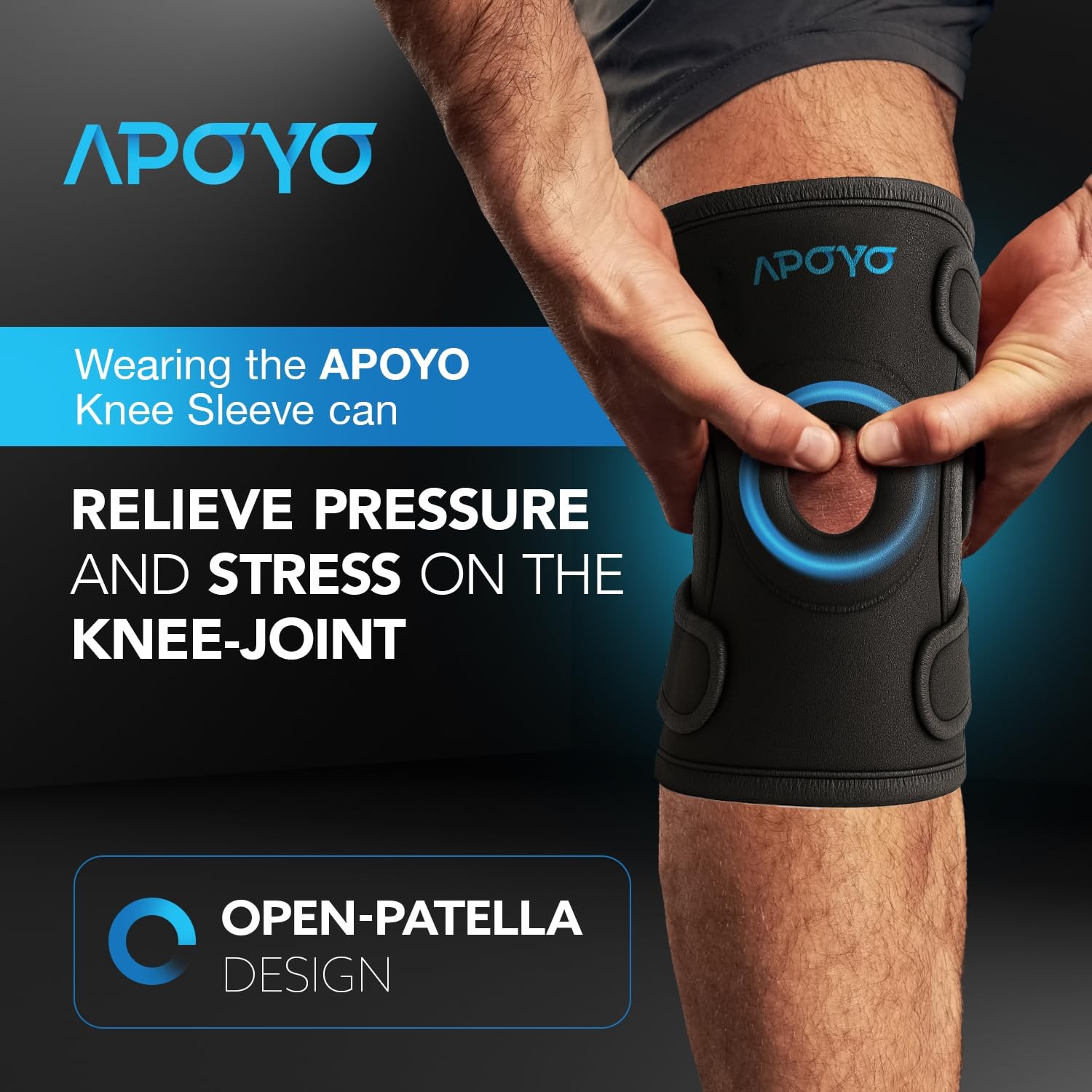 APOYO Knee Brace for Women & Men – Sleeve For Pain Relief Small, Blue