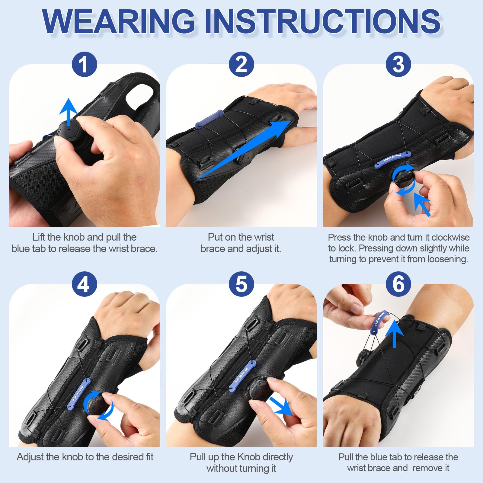 NEENCA Carpal Tunnel Wrist Brace for Night Support,Knob Adjustable Hand Brace…