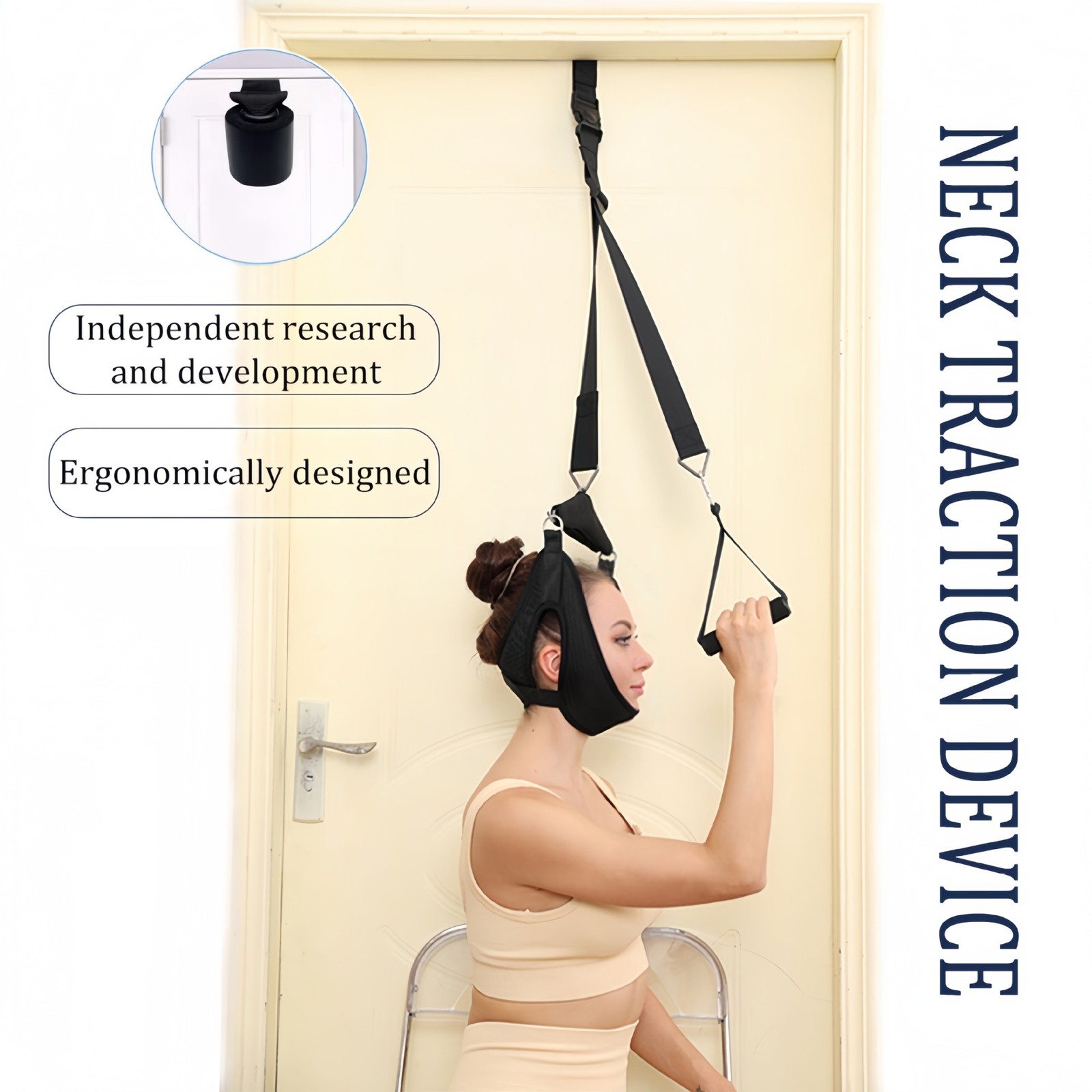 Cervical Neck Traction Device Over Door Home Use Neck Stretcher Portable vfd