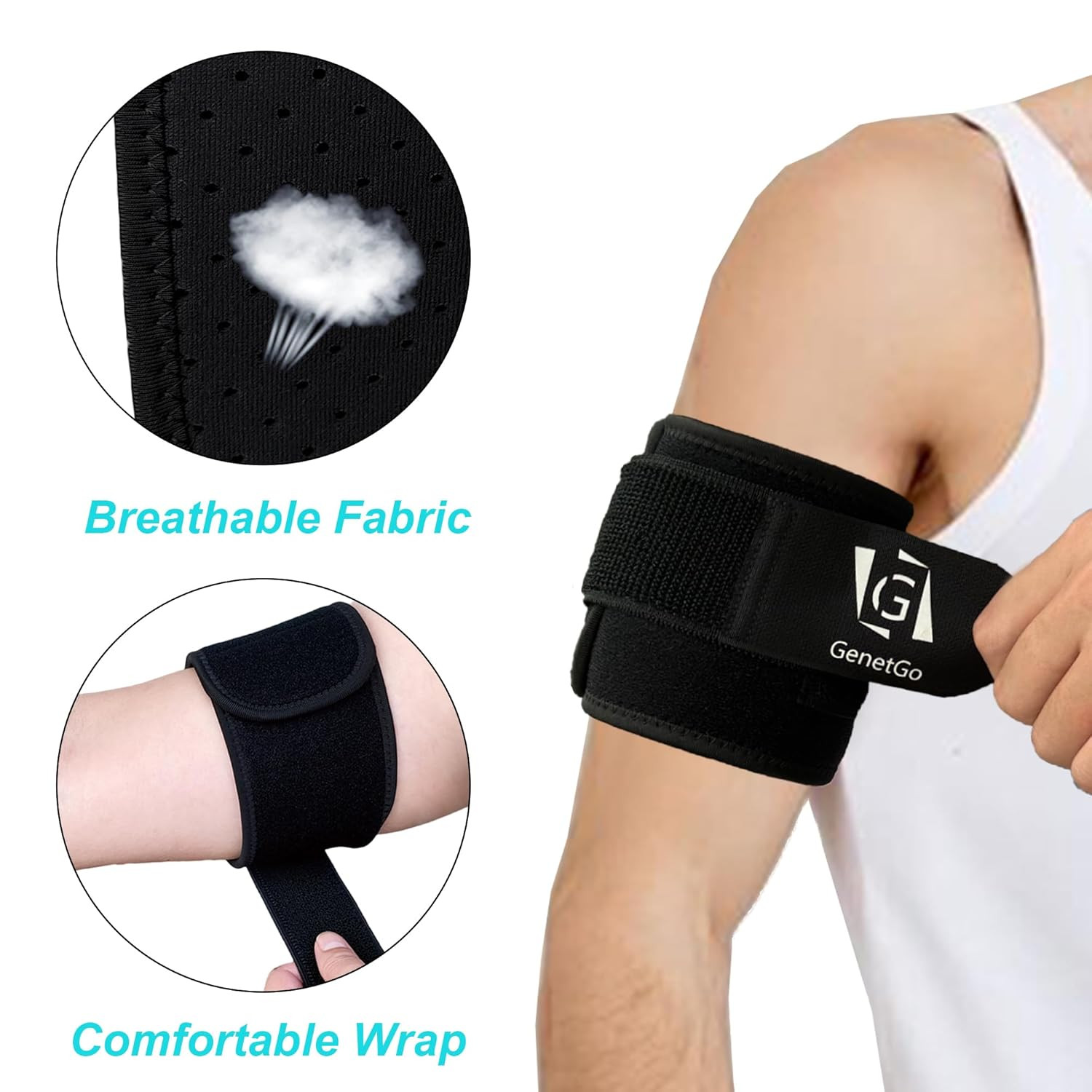 Bicep Tricep Compression Sleeve Tendonitis Brace Upper Arm Support L XL