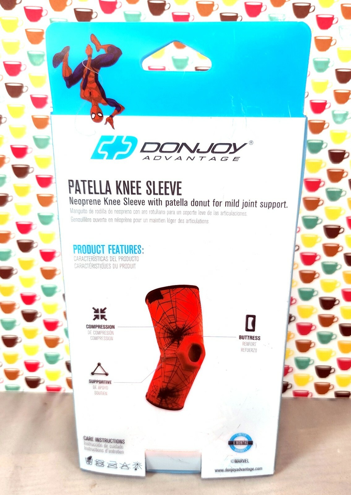 SPIDERMAN -DONJOY ADVANTAGE KNEE SLEEVE WITH PATELLA Donut-PEDIATRIC