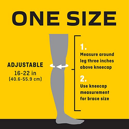 Black Knee Brace with Adjustable Straps for Support and Compression Fit 16-22