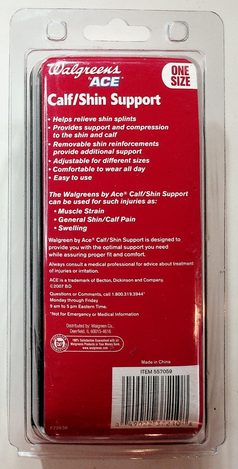 Walgreens Ace Calf Shin Support One Size Compression for Shin Splints
