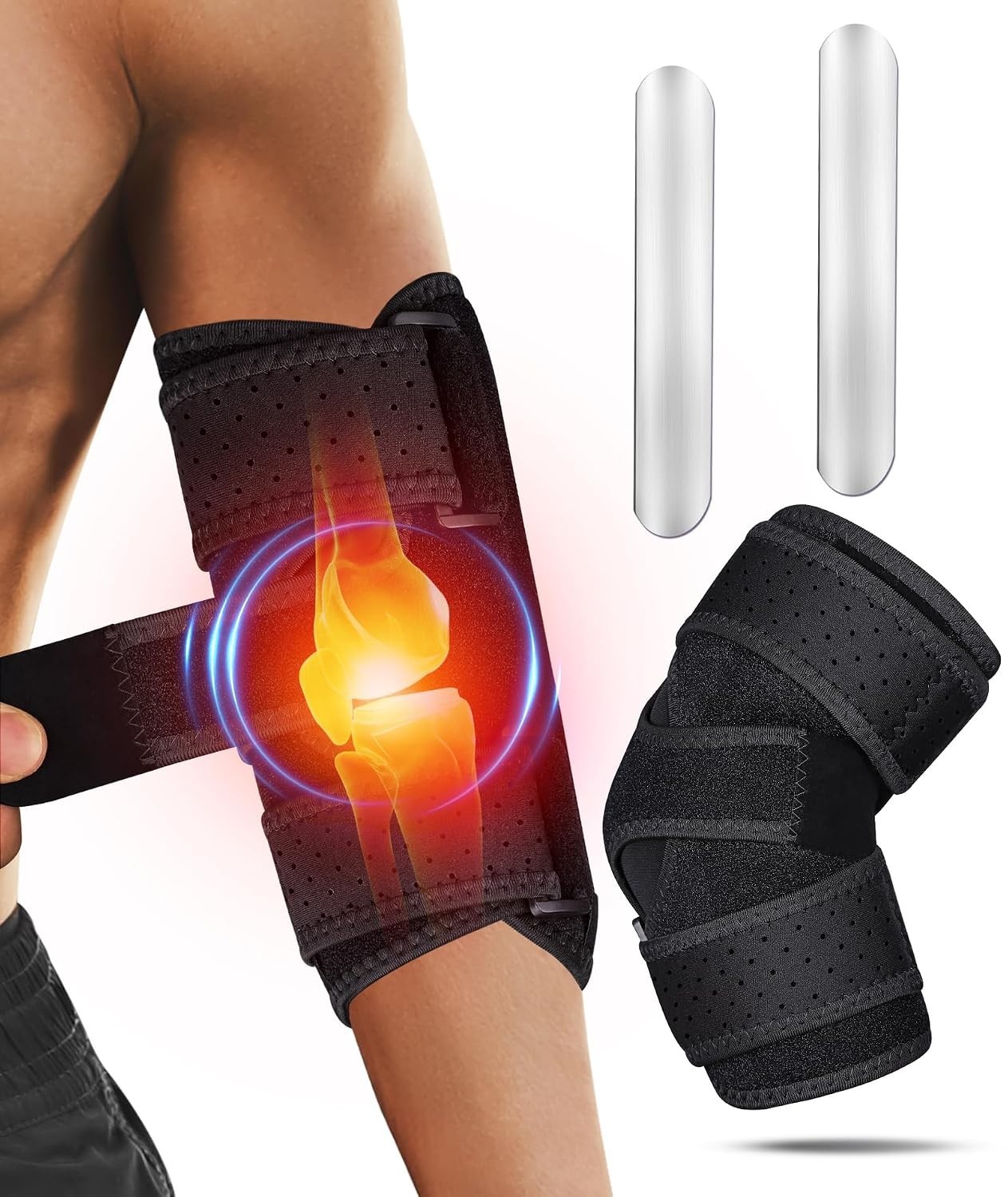 Oyakin Elbow Brace Cubital Tunnel Ulnar Nerve Splint Adjustable Support Black Ne