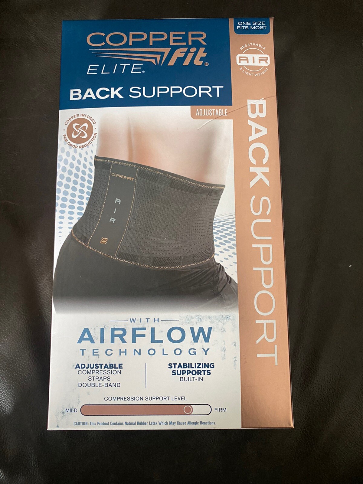 Elite Copper Back Support Compression Adjustable Straps Stabilizing Airflow