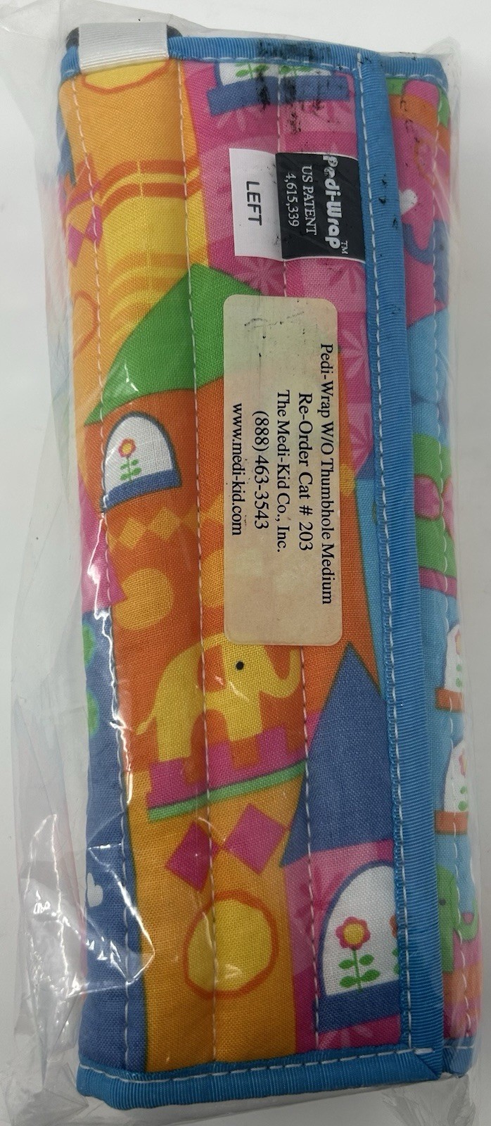 Medi-Kid Pedi-Wrap Without Thumb Hole Pair Left Right Colorful Medium NIP F21