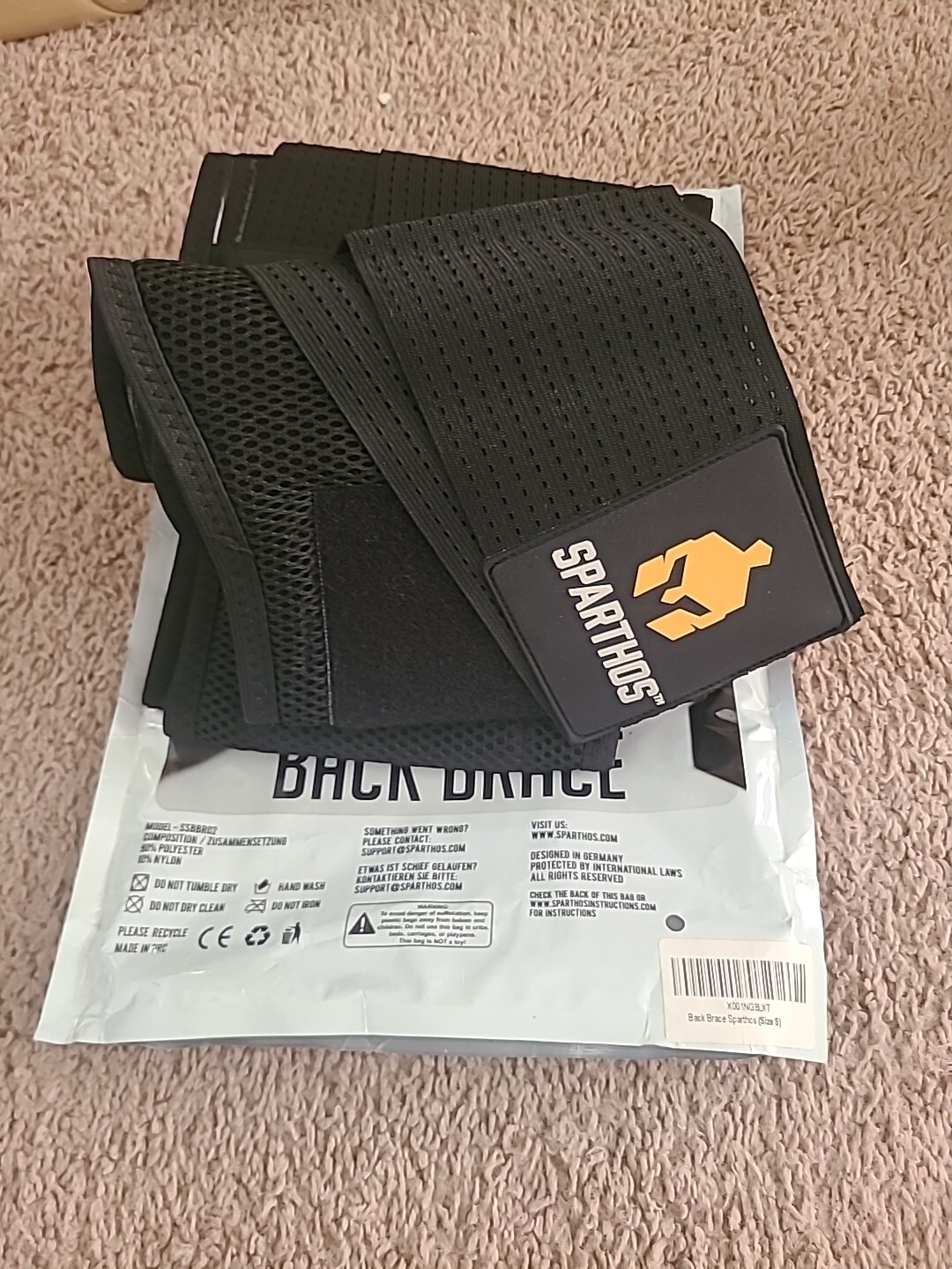Open Box Never Used Sparthos Back Brace Back Pain Relief Size SMALL (Box#11)
