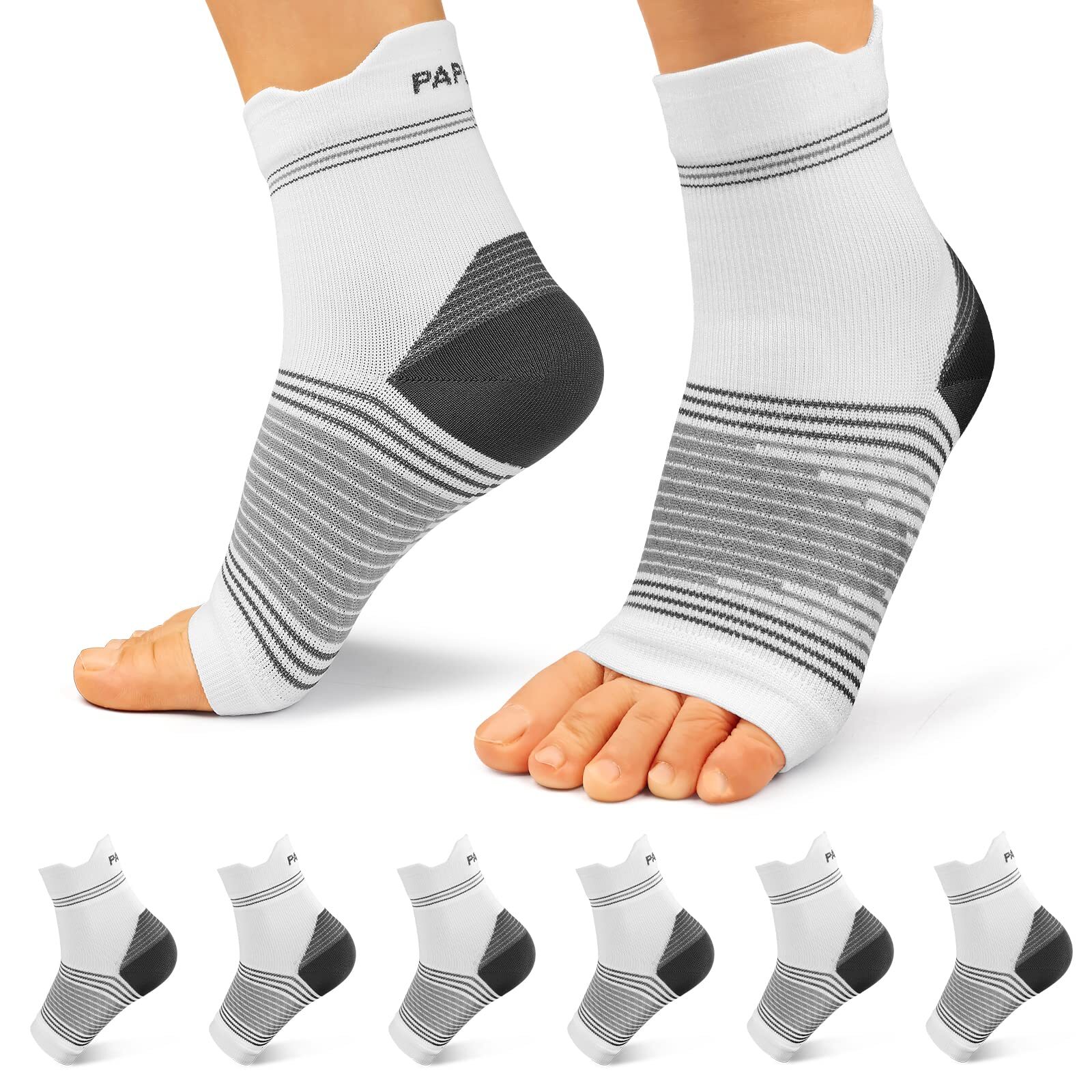 Plantar Fasciitis Sock 6 Pairs for Men and Women Compression Foot Sleeves wit…