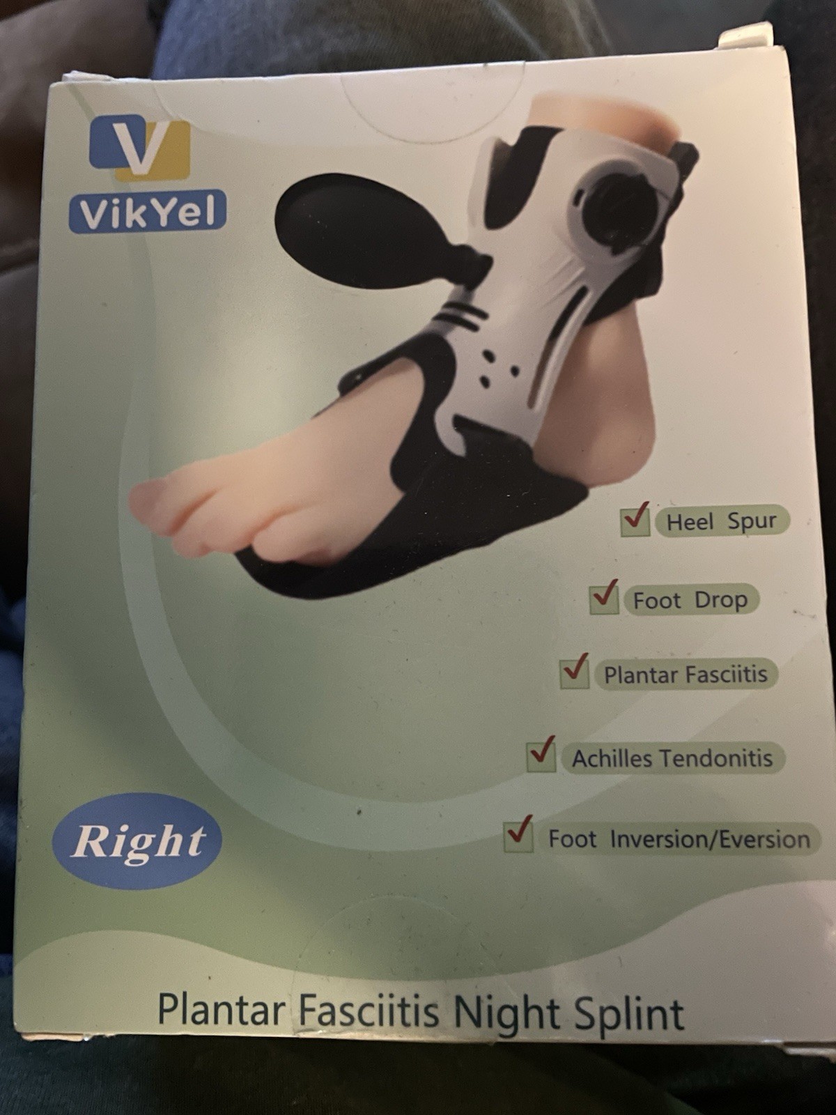 Plantar Fasciitis Night Splint W Inflatable Airbag Foot Drop Achilles Brace Righ