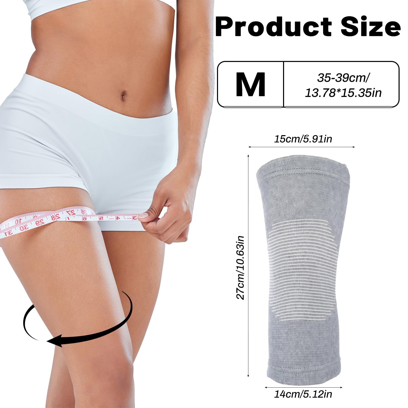 Bamboo Knee Sleeve, Breathable Compress Bamboo Knee Sleeves Elastic Warm Knee…