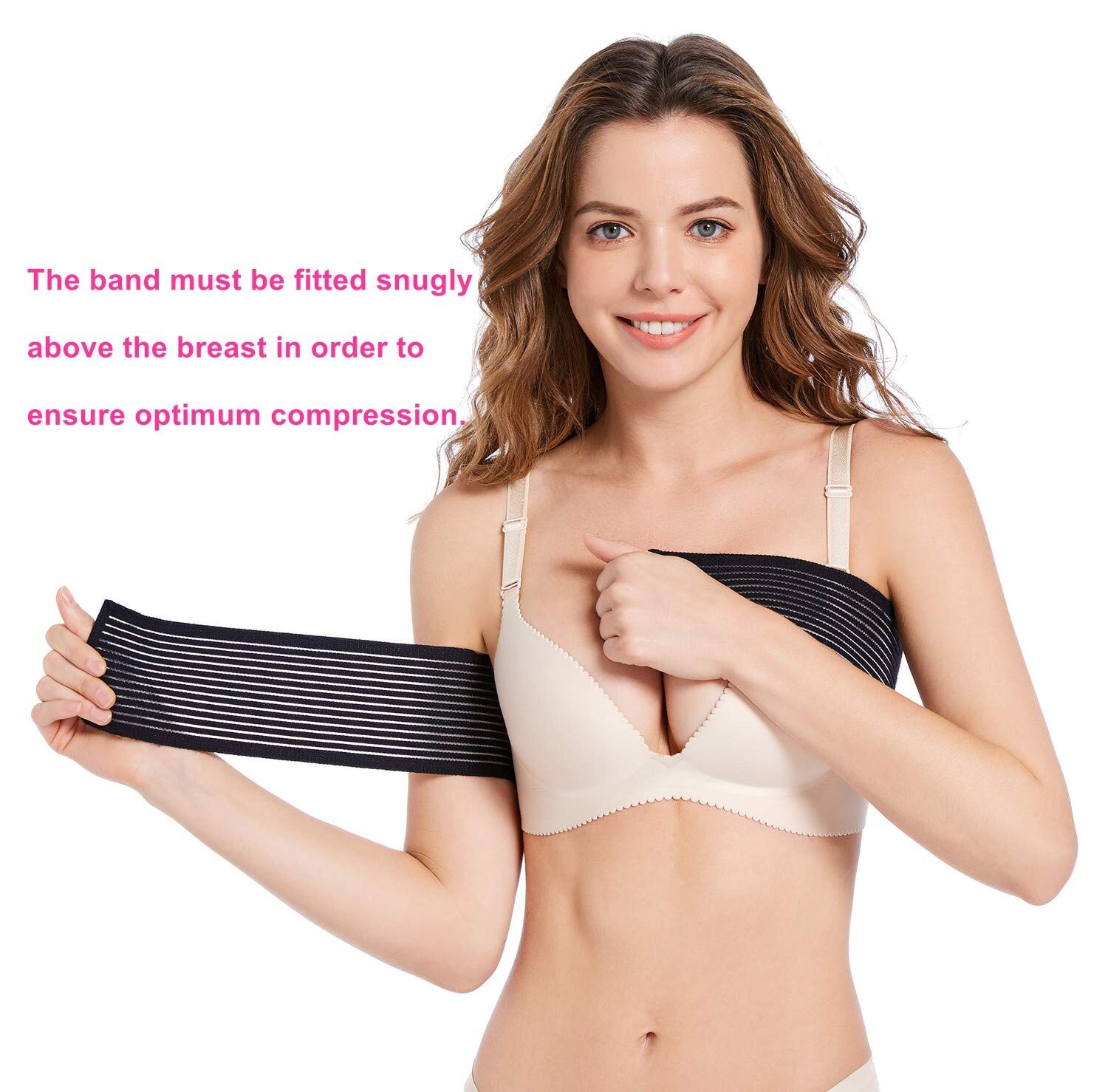 Ziplo Women Front Breast Support Bra Implant Stabilizer Post Surgery Compression