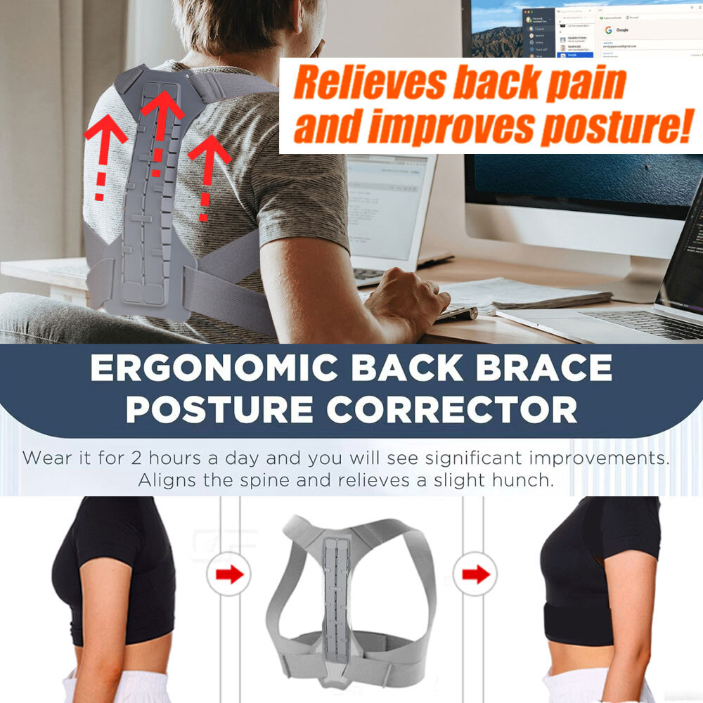 Posture Corrector Support Back Shoulder Brace Belt Band For Men Women
