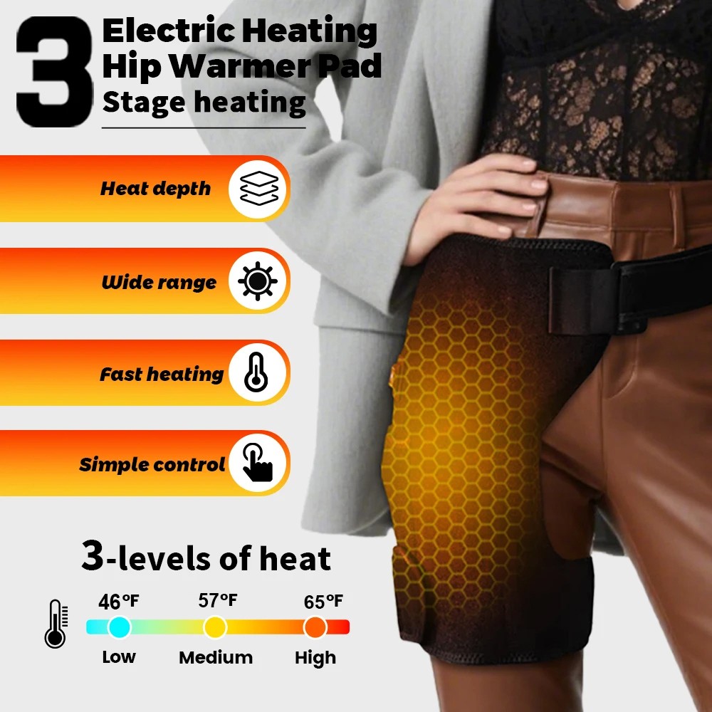 Red Light Therapy Hip Wrap for Pain Relief – 105 LED Beads 660nm,3 Heat Settings