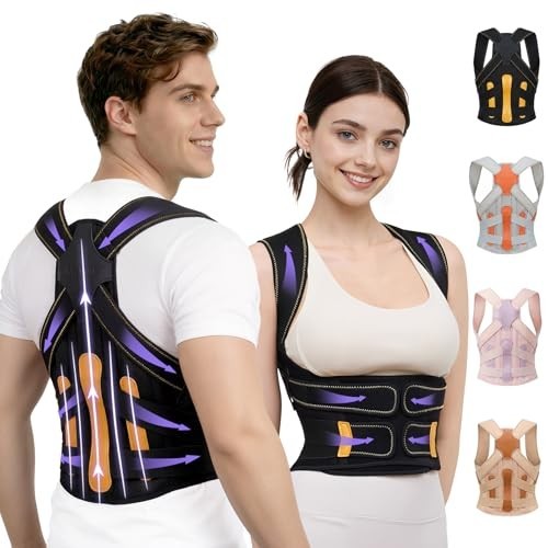 Adjustable Posture Corrector for Men & Women, Back Support Brace, Neck Pain Reli