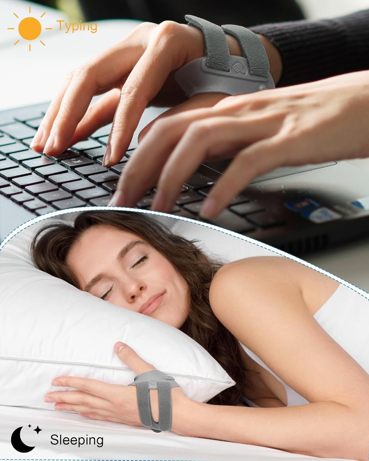 Thumb Brace for Joint Pain. ( Left Hand, Size: M, Gray )