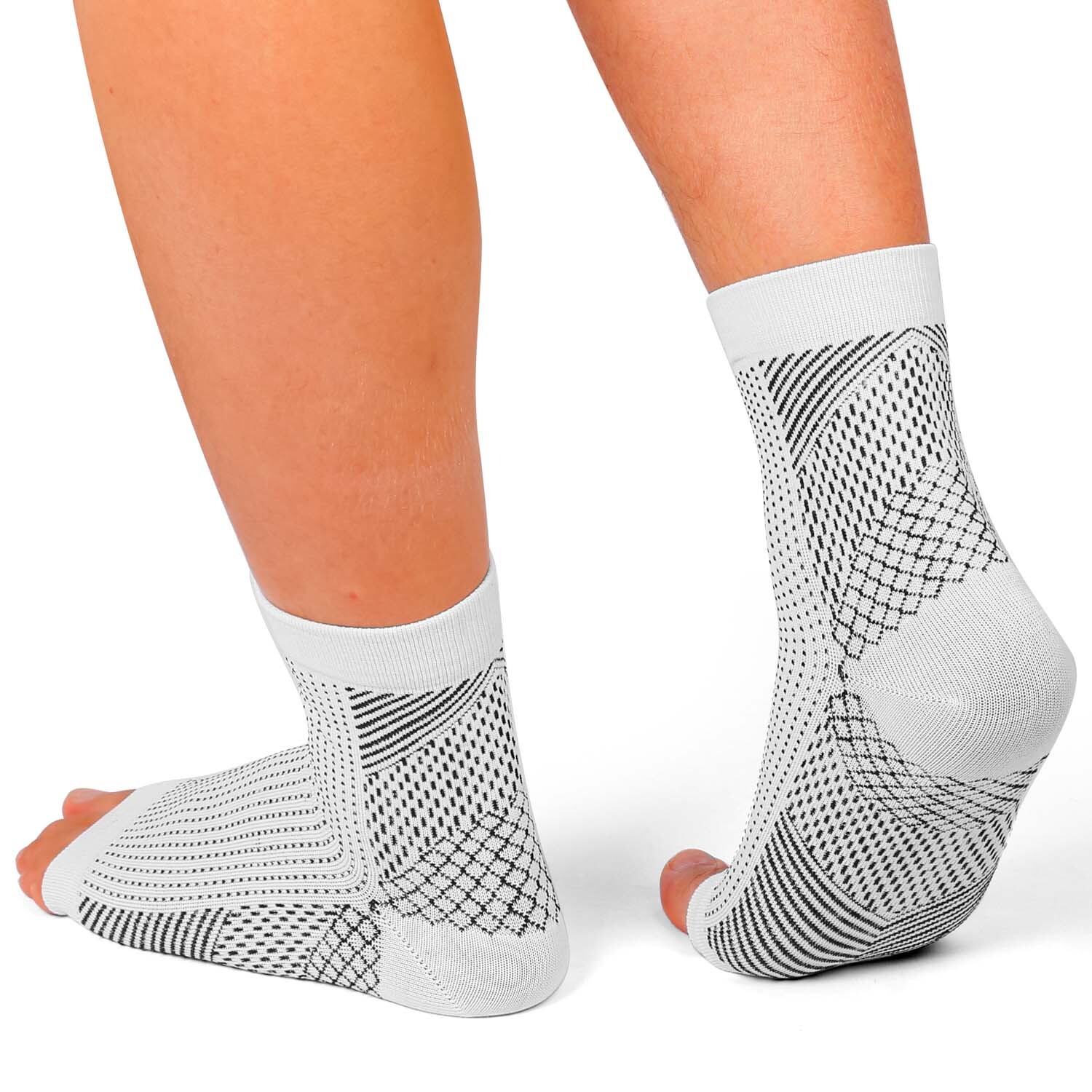 Compression Ankle Heel Socks Support Sleeve Plantar Flat Feet Fascitis Open Toe