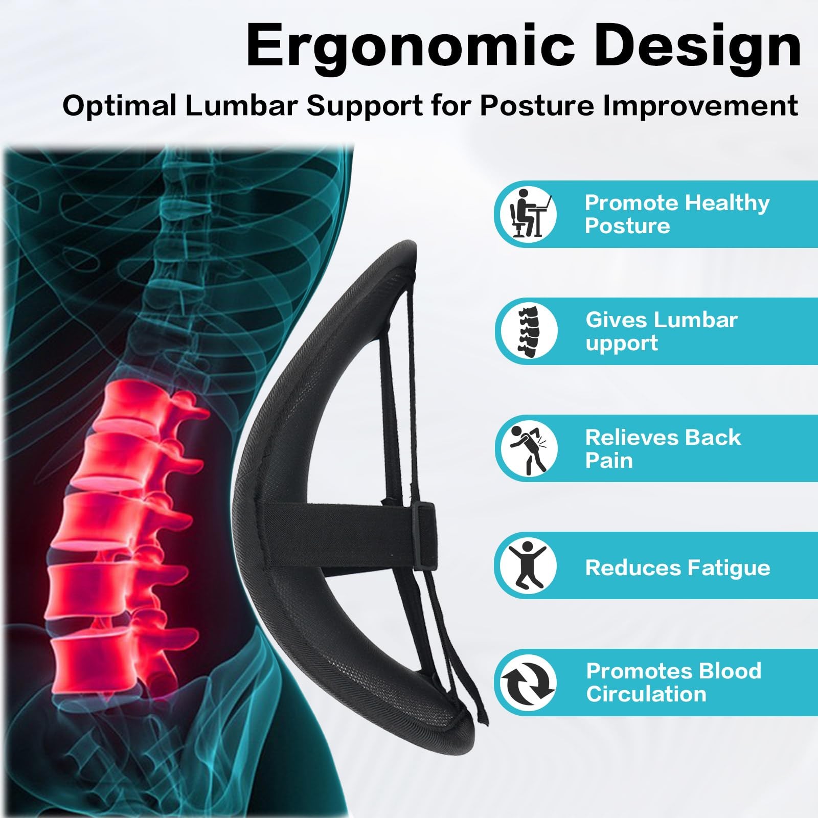 Lumbar Support Back Support for Office Chair 2 Pack Lumbar Support Pillow for…