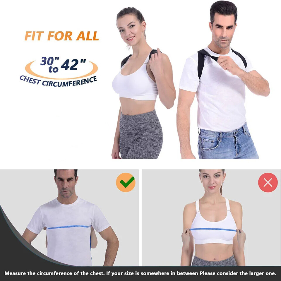 Adjustable Posture Corrector Upper Back Straightener Support Shoulder Brace Free