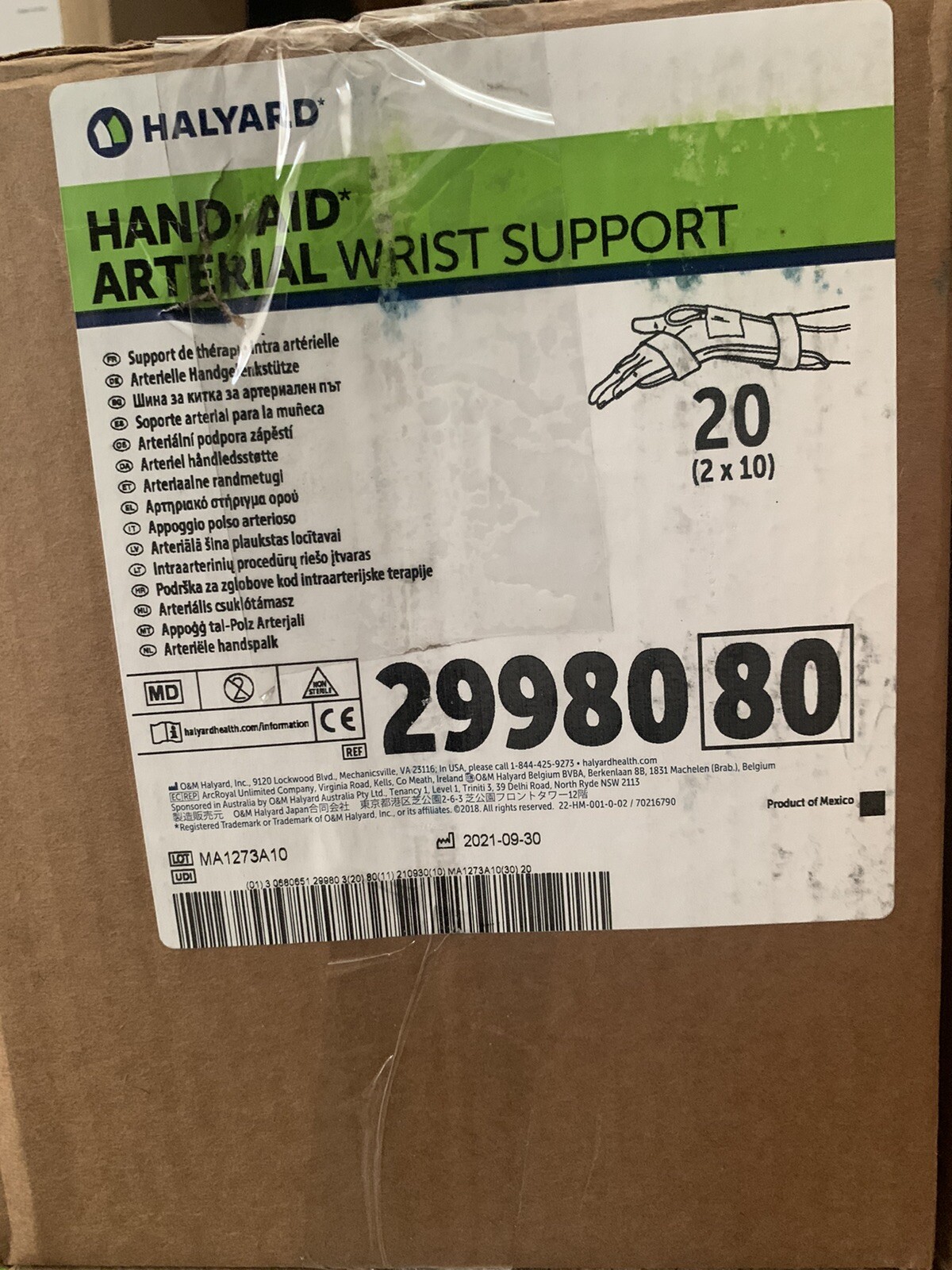 NEW Halyard Hand-Aid Arterial Wrist Support 29980 (20 PC LOT)