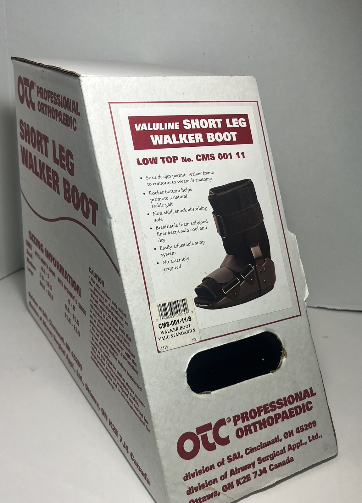 OTC Professional Short Leg Walker Boot Standard Size Small Pre-Owned