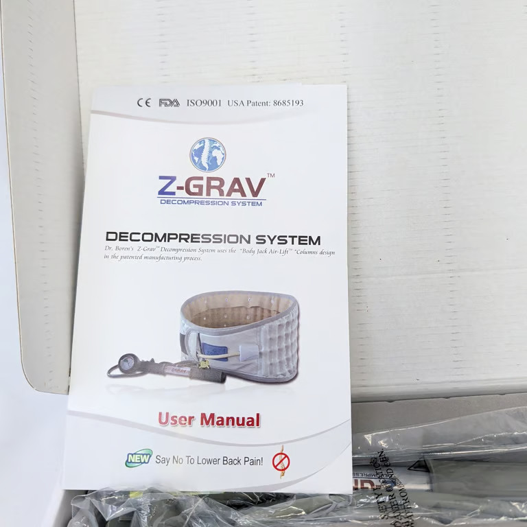 Z-Grav Decompression System Back Brace Lumbar Traction Belt Size XL 40-46 New