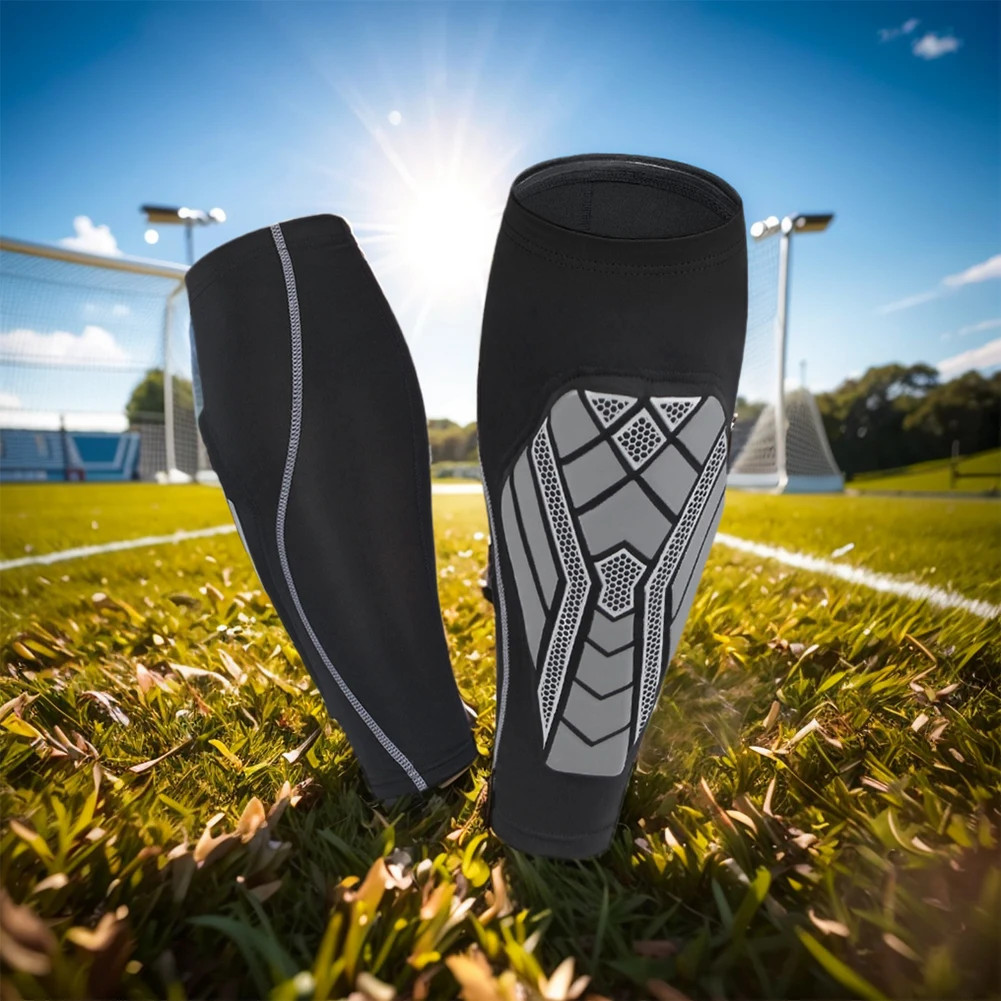 Leg Sleeve Football Socks Shin Pad Breathable Soccer Shin Guard Socks EVA Cushio
