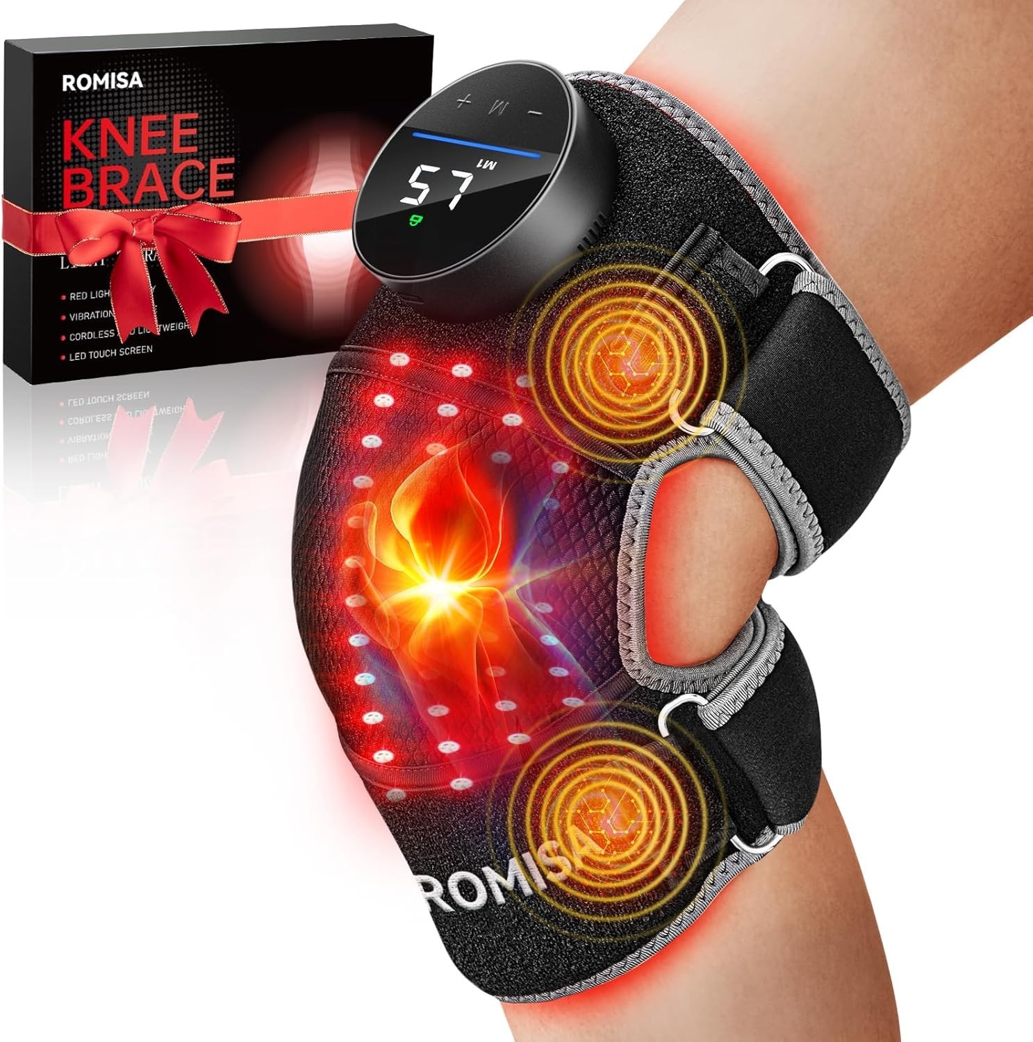 Intelligent Touchscreen Knee Massager: Heated Vibration & Cordless Relief