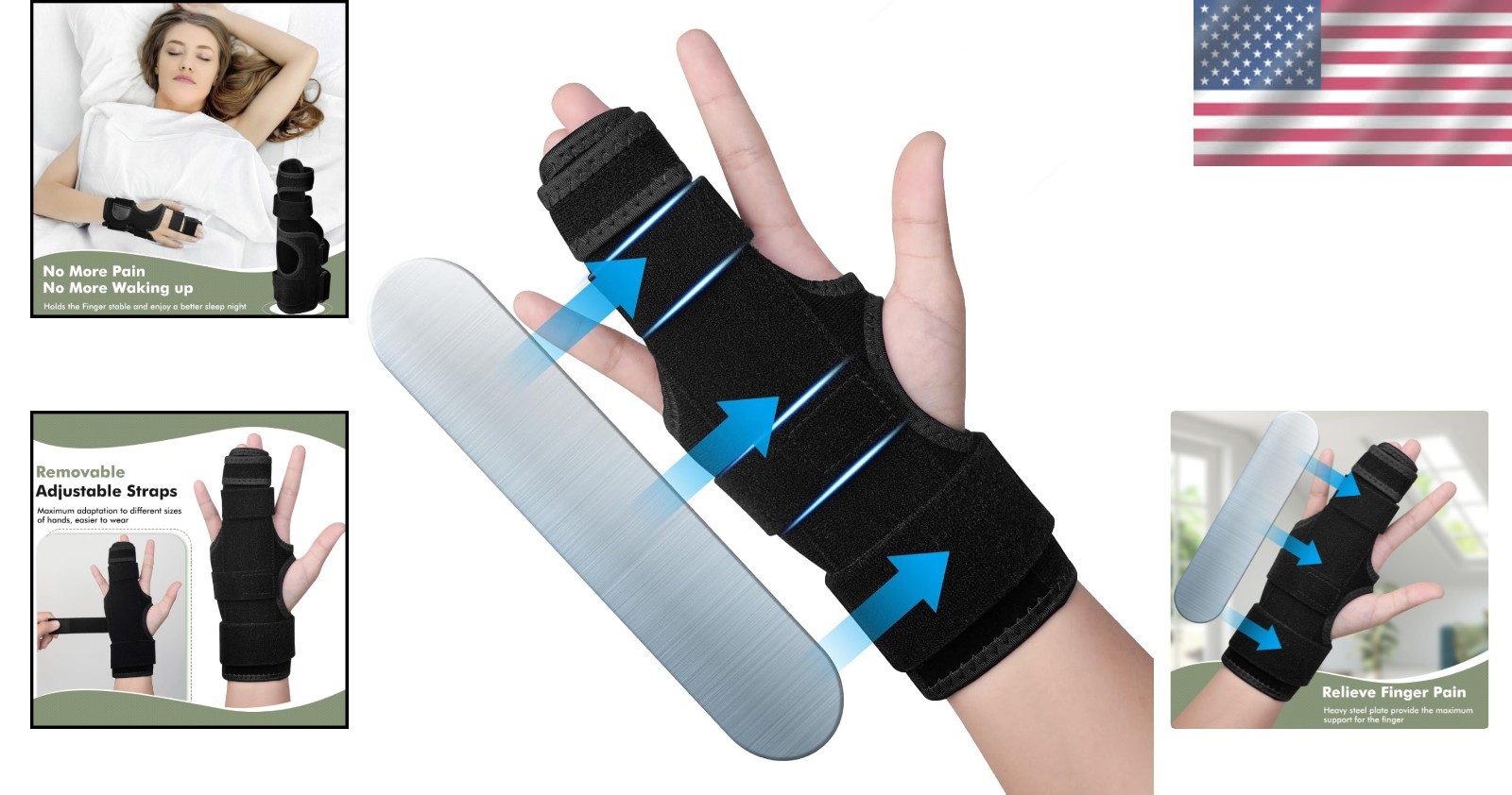 Customizable Finger Splint for Adult Hand Injuries – Index, Ring & Pinky L/XL