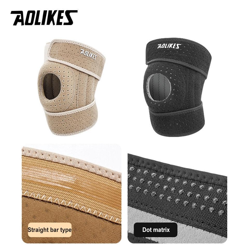 Aolikes 1pcs Breathable Four Spring Knee Support Brace Kneepad Adjustable Patell