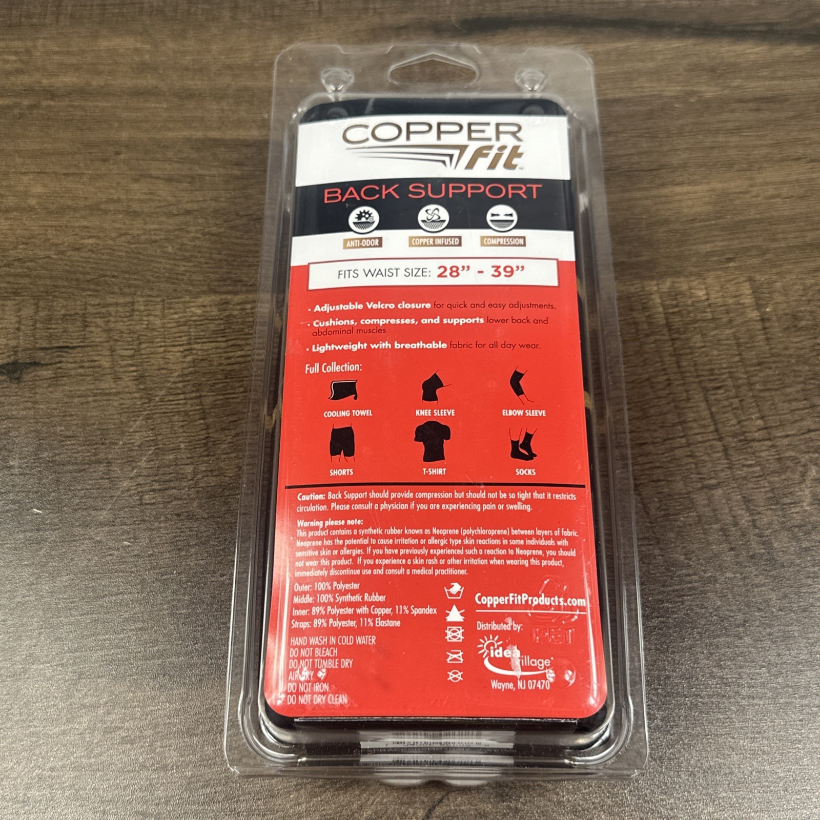Copper Fit Back Support Adjustable Copper Infused New Brett Farve 28″-39″ CL
