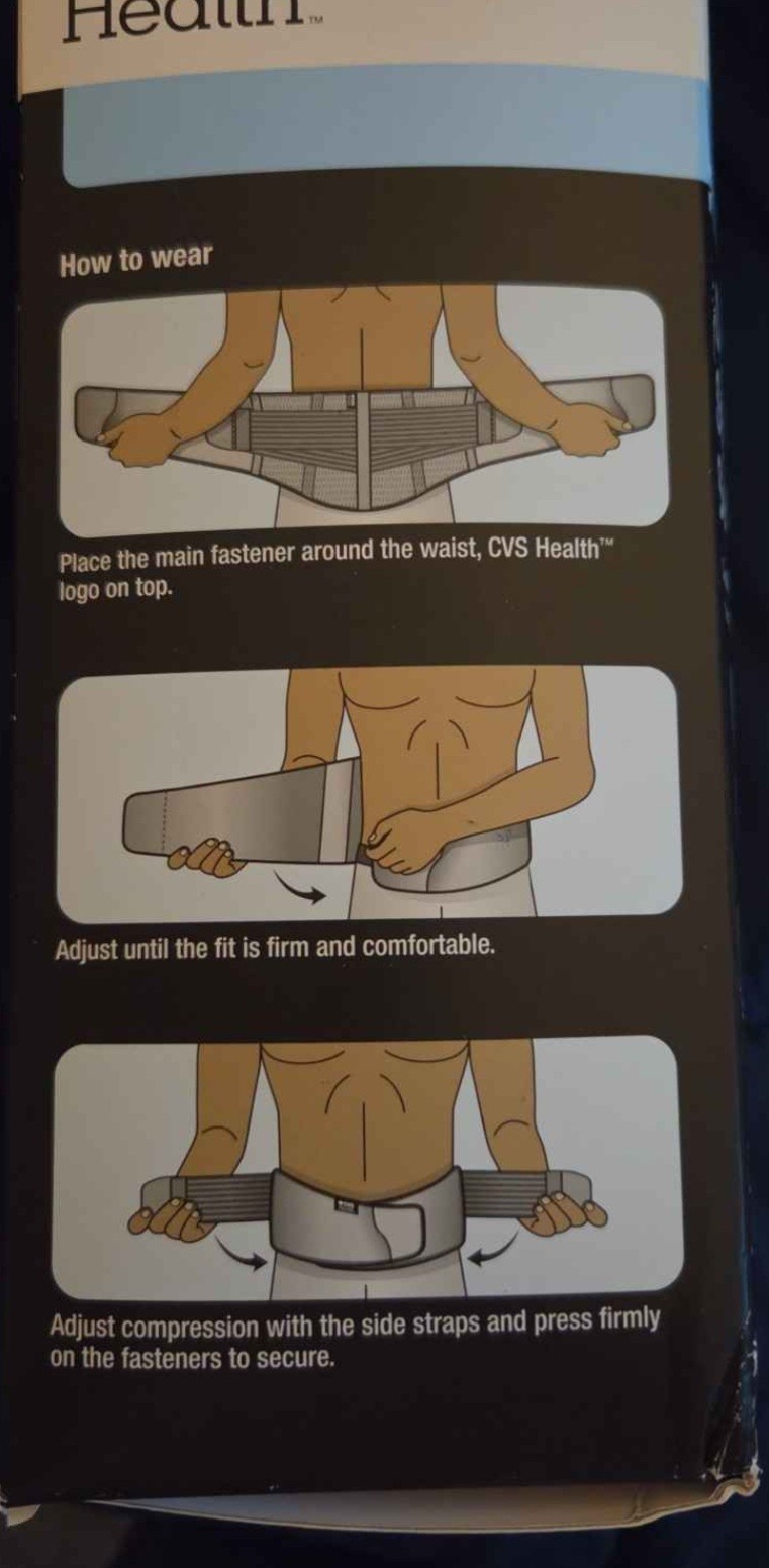 CVS Deluxe Firm Stabilizing Back Support Small/ Medium Black New In Package