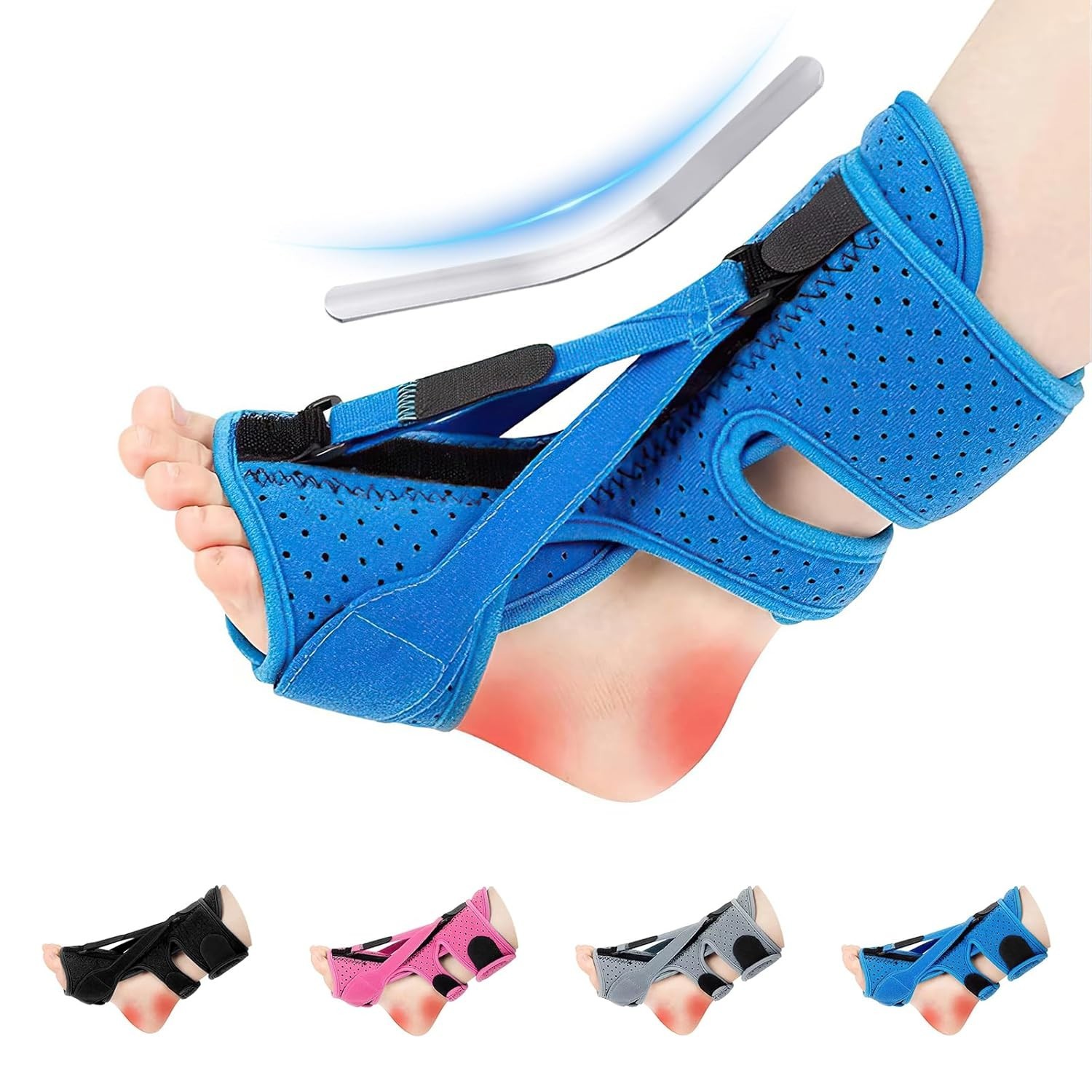 Plantar Fasciitis Night Support Brace, Three Adjustable Straps, Relieves Plantar