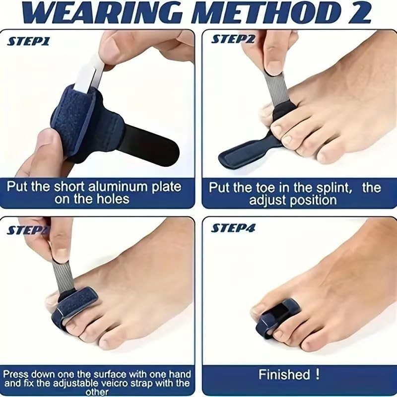2Pcs Blue Toe Splint for Broken Toe U-Shaped Toes Corrector Brace Toes Straighte