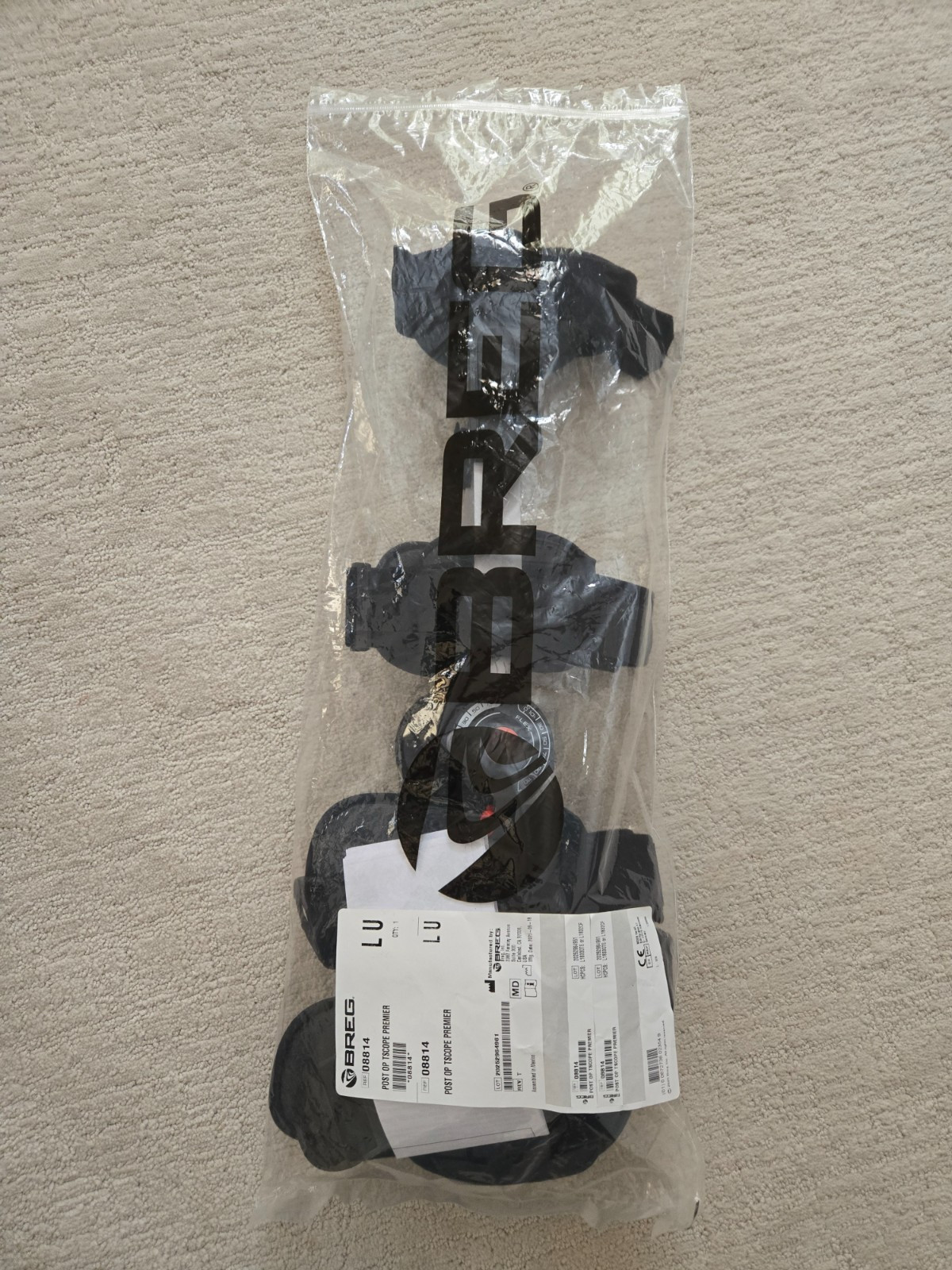 Breg T-Scope Premier Post Op Knee Brace – Black (08814)