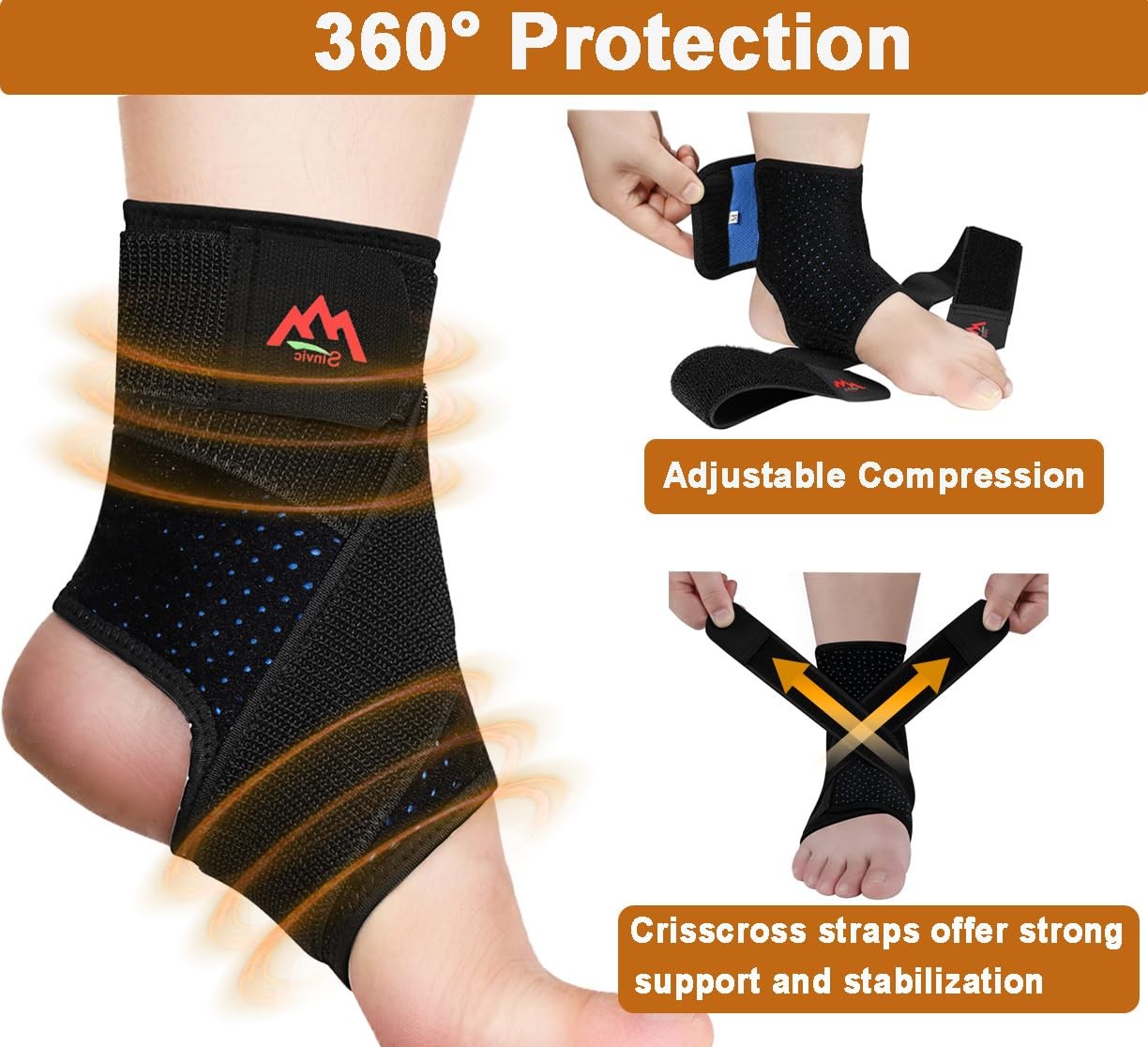 2 PCS Adjustable Ankle Brace Sprained Stabilizes Joints Neoprene Support Run