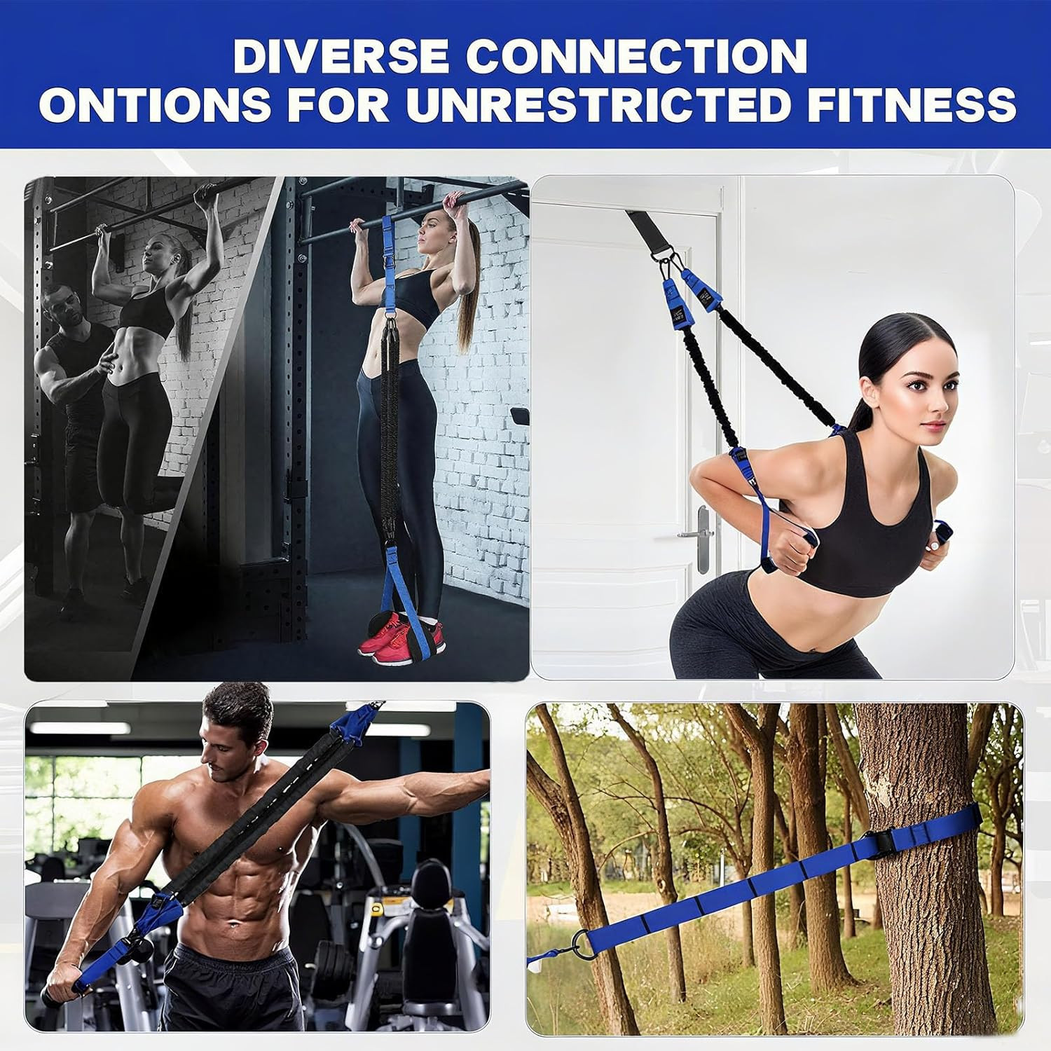 Adjustable Heavy Duty Pull up Assistance Bands with Fabric Feet and Knee Rest –