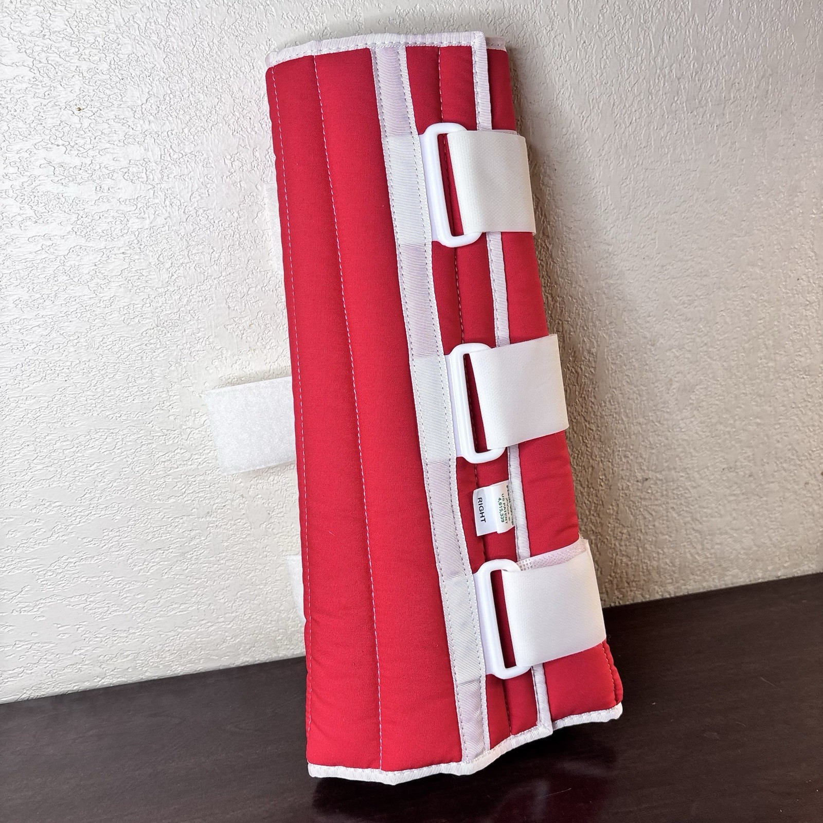 Vintage Medi-Wrap Compression Leg Brace For Right Leg – Red & White 14.5” Long