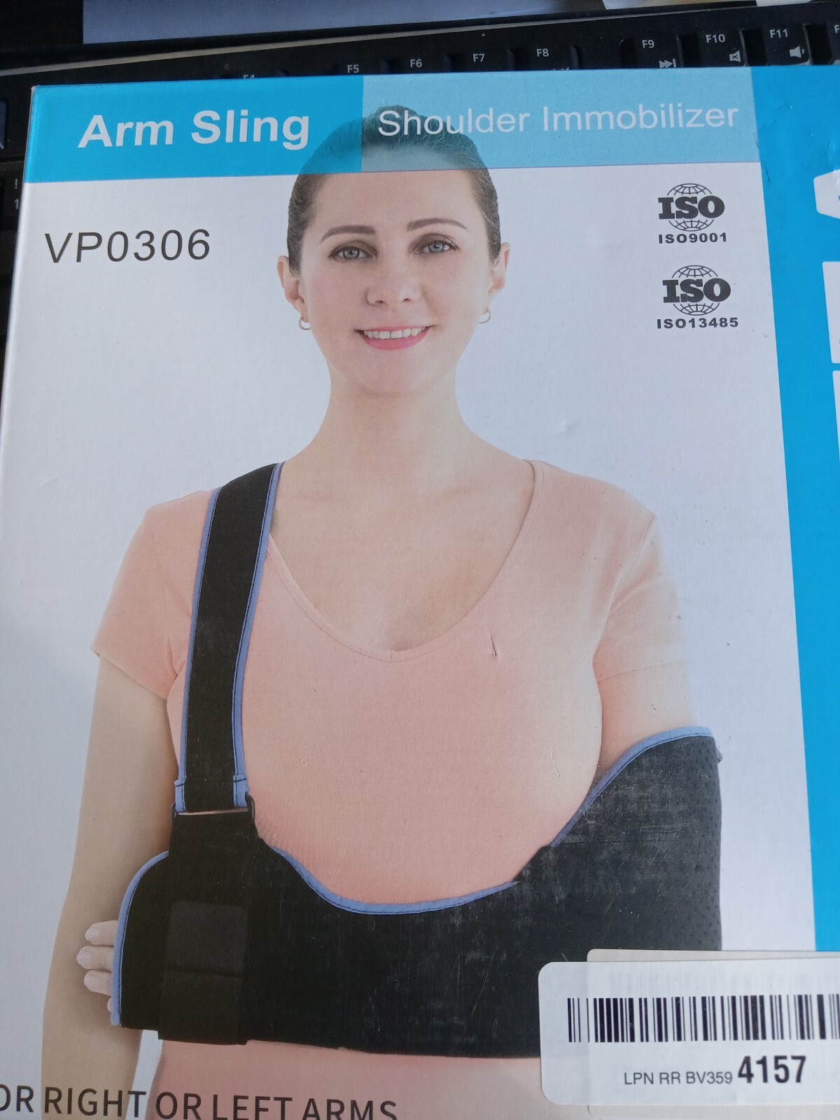 VELPEAU VP0306 ADULT ADJUSTABLE ARM SLING BLACK FOR LEFT OR RIGHT ARM MEDIUM NIB